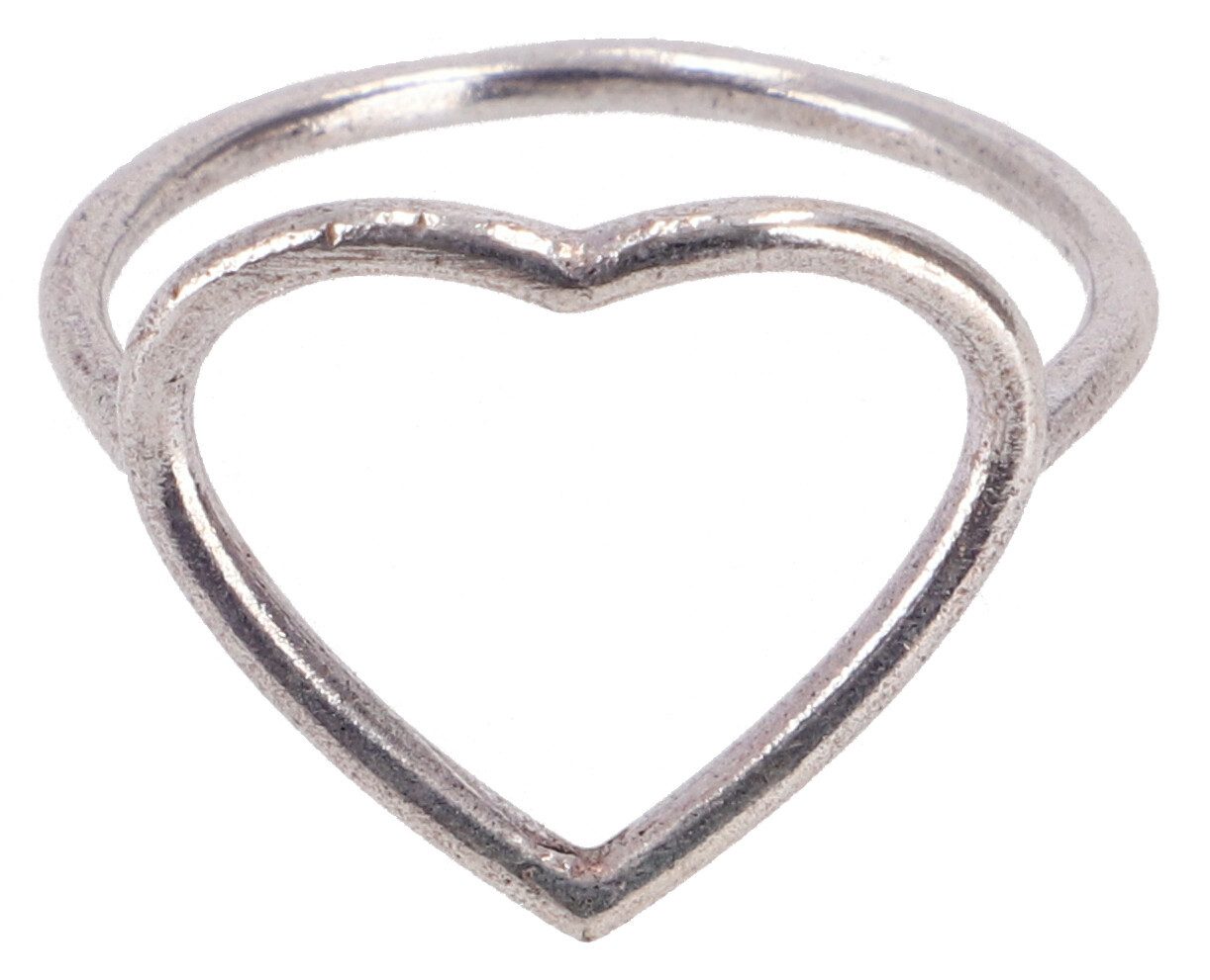 Guru-Shop Fingerring Zarter Messing Modeschmuck Ring Herzi -..