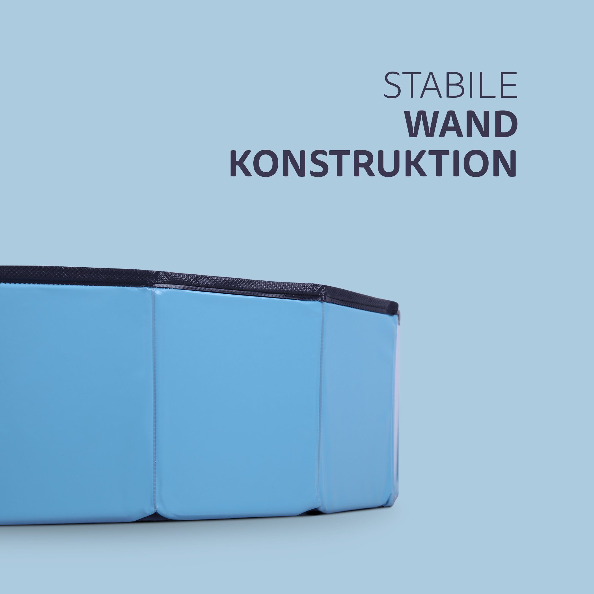 Bestlivings Hundepool Ø80cm/Ø120cm faltbar, (120cm x 30cm), kratzfester PVC, rutschfester Boden, inkl. Ablassventil