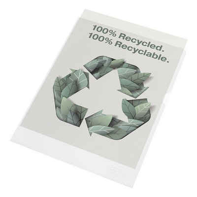 ESSELTE Prospekthülle 100% recycelt, 100 Stück, Format A4, oben / seitlich offen, genarbt