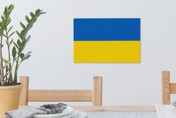 OneMillionCanvasses® Leinwandbild Bild der Flagge der Ukraine, (1 St), Wandbild Leinwandbilder, Aufhängefertig, Wanddeko, 30x20 cm