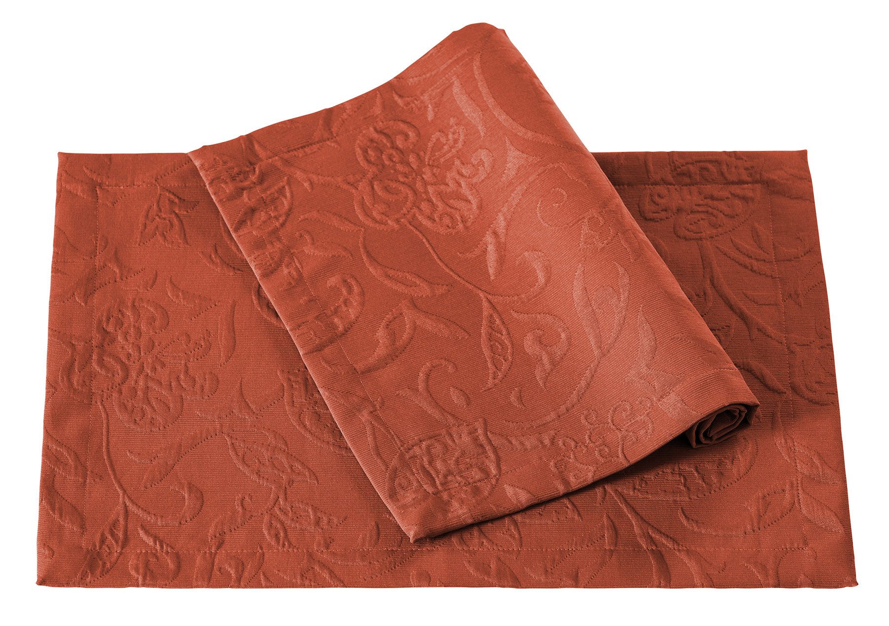 PICHLER Platzset Tischset 6er Set Cordoba Rechteck 035/050 terracotta, (Spar-Set, 6-St., 6 Platzdecken), Platzset Tischset Esszimmer Küche