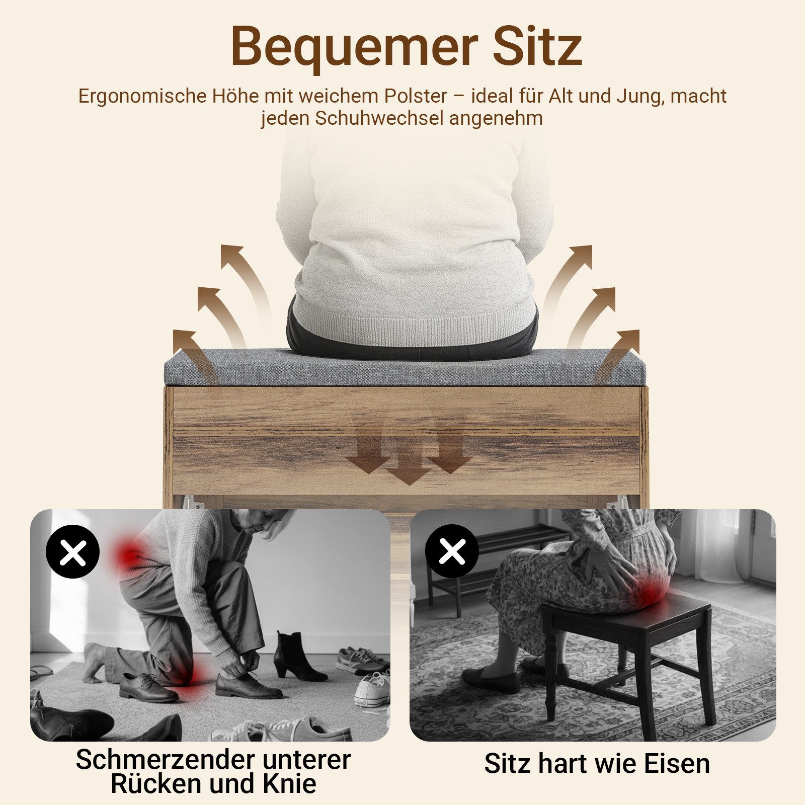 SoBuy Schuhschrank FSR137-L, Schuhkipper Schuhablage Schuhregal Schuhkommode Schuhbank 3 Klappen, Schuhschrank schmal, perfekt für schmale Flure, für 18 Paar – Bild 5 von 5