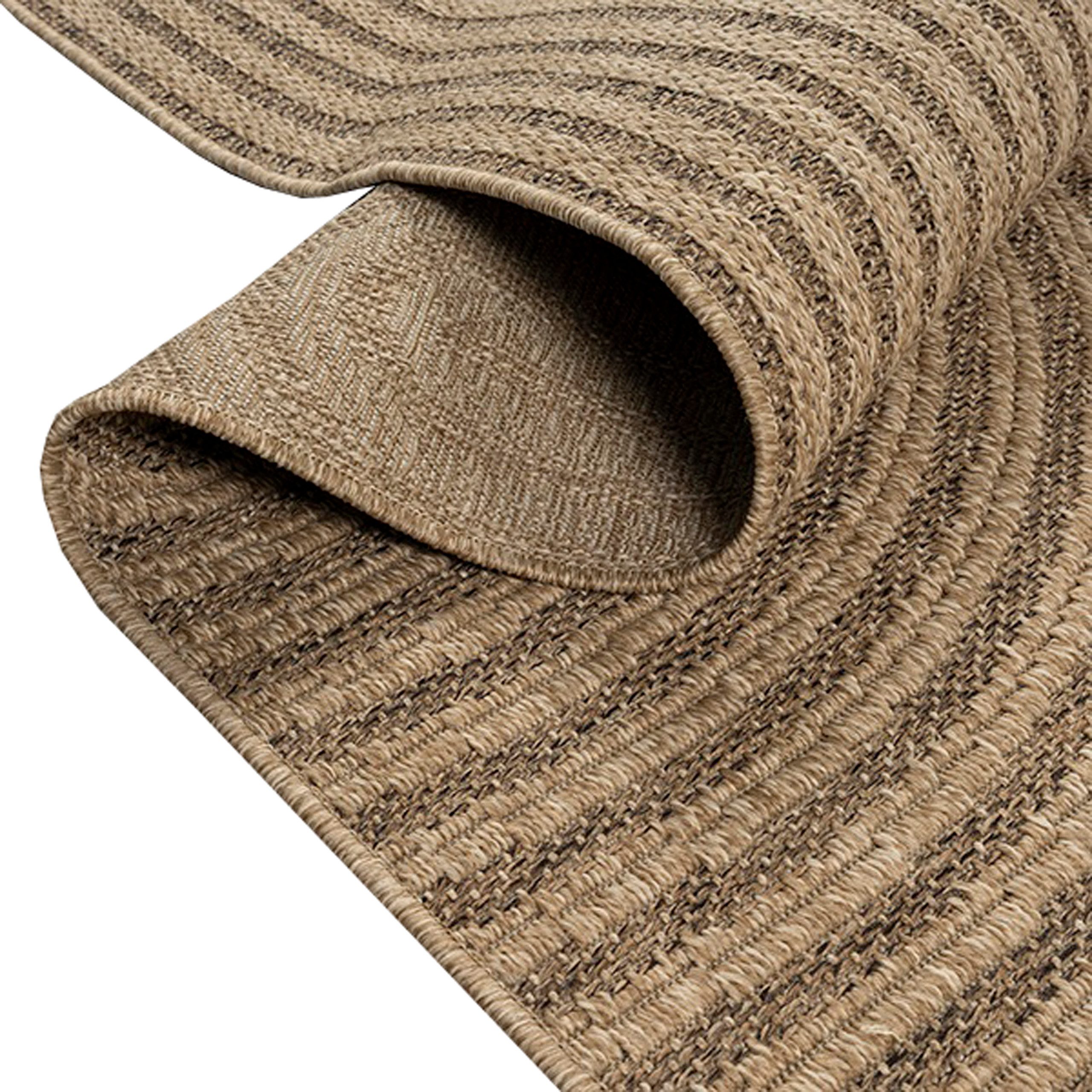 TeppichHome24 Outdoorteppich Moderner beige-brauner In- und Outdoor Teppich günstig online kaufen