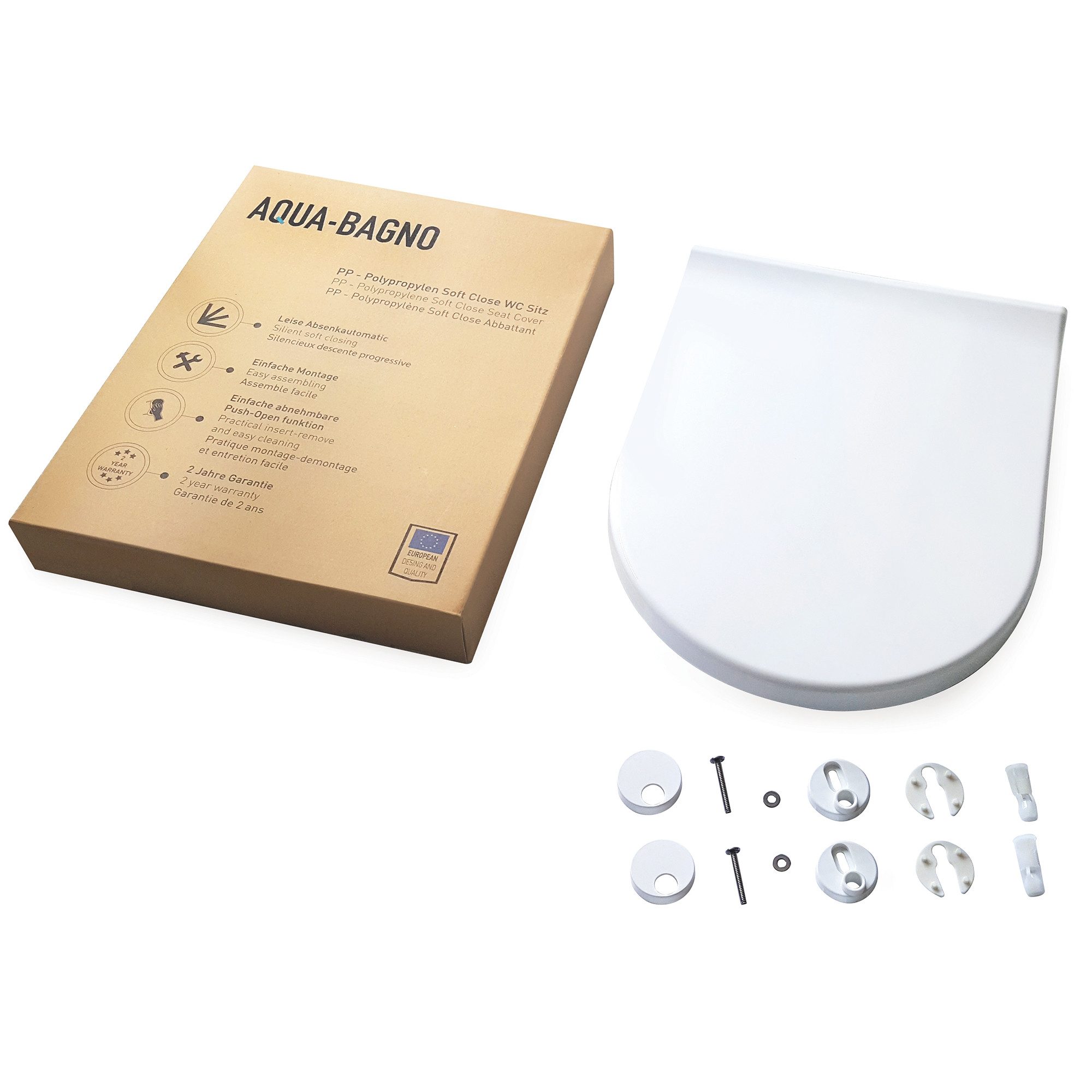 Aqua Bagno WC-Sitz Softclose Toilettendeckel abnehmbarer WC-Sitz (WC-Sitz, günstig online kaufen