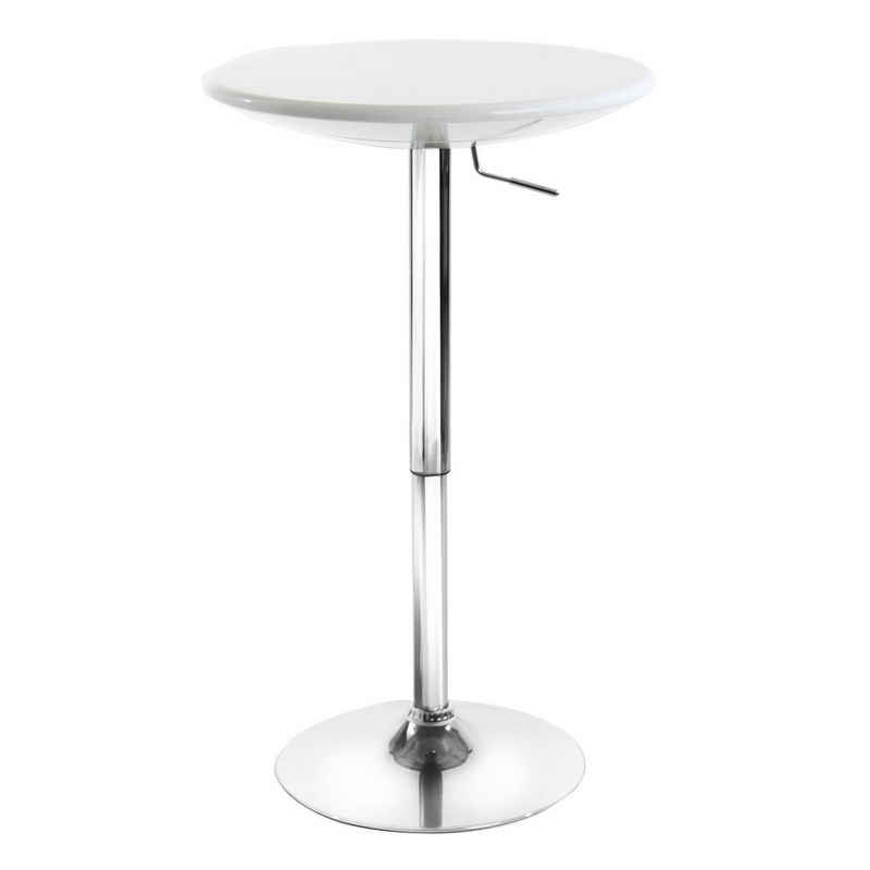 IDIMEX Säulen-Esstisch DOMINIK, Bartisch Bistrotisch Beistelltisch Loungetisch Tisch weiss