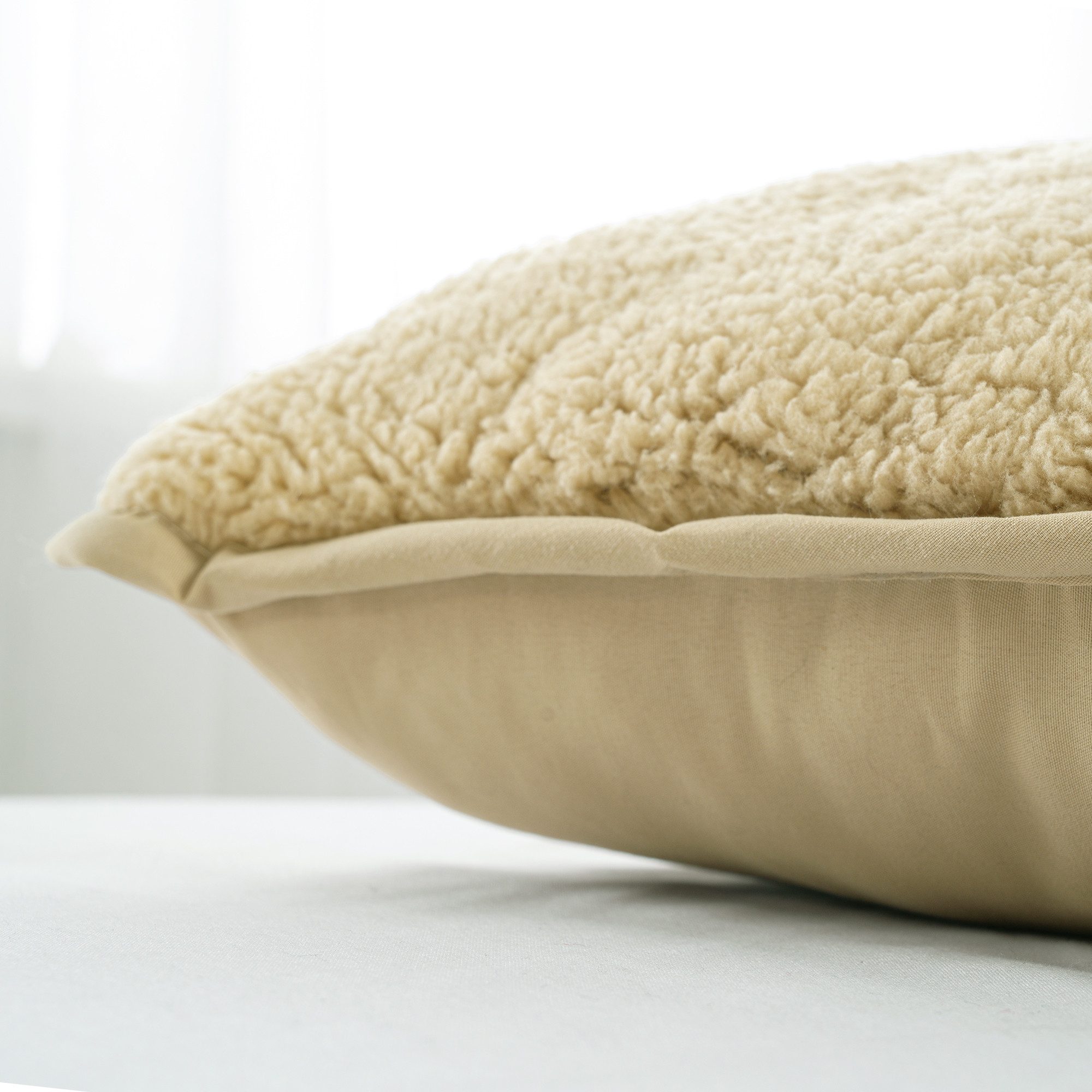 my home Microfaserkissen Elvia, Teddy Plüsch günstig online kaufen