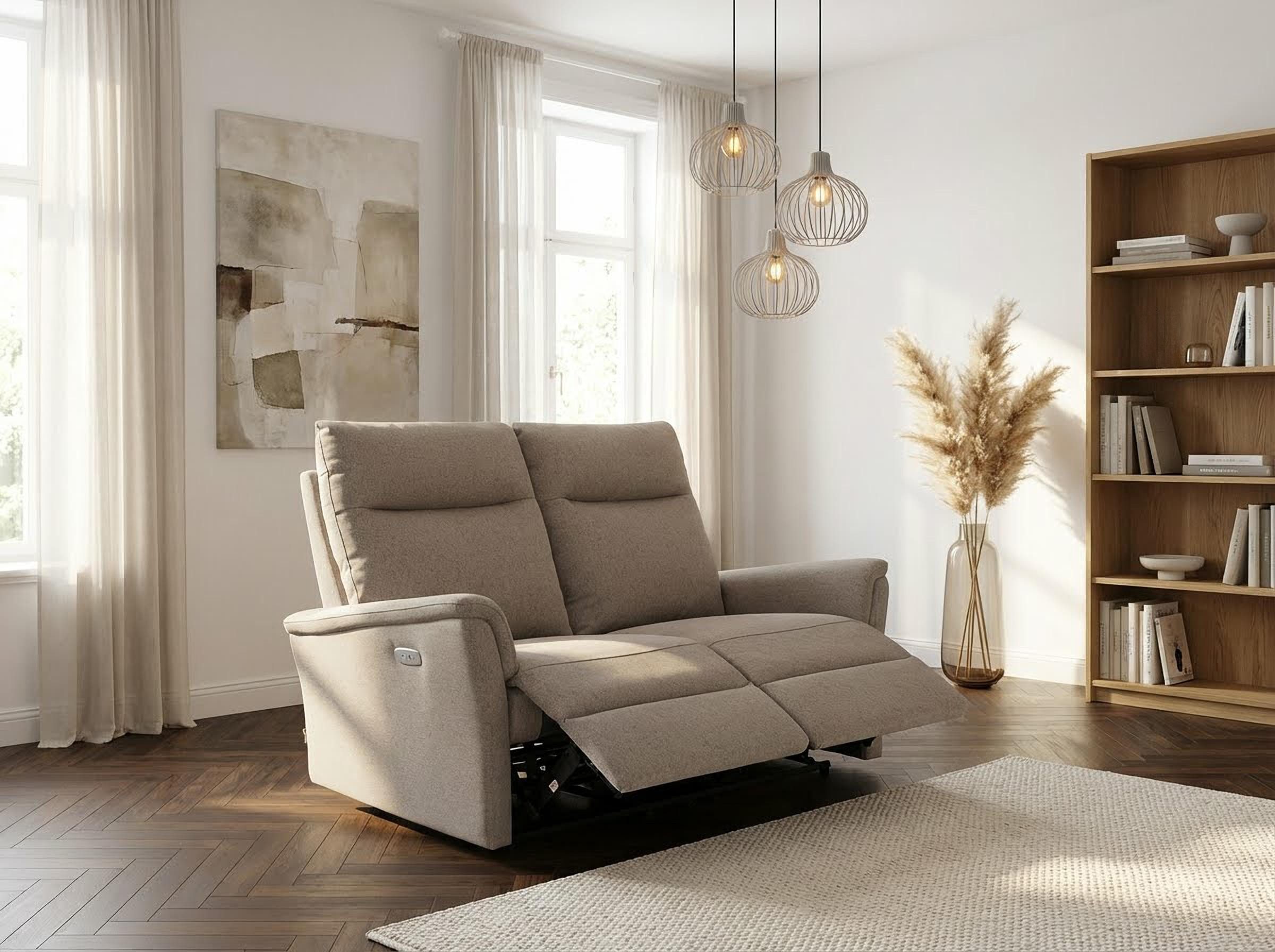 Home affaire 2-Sitzer FINNARA,2-Sitzer,elelektrische Relaxfunktion in 2 Sitzen, USB A/C, Liegefunktion 105°-135°, Federkern