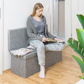 relaxdays Sitzhocker Faltbarer Sitzhocker mit Lehne XL, Braun