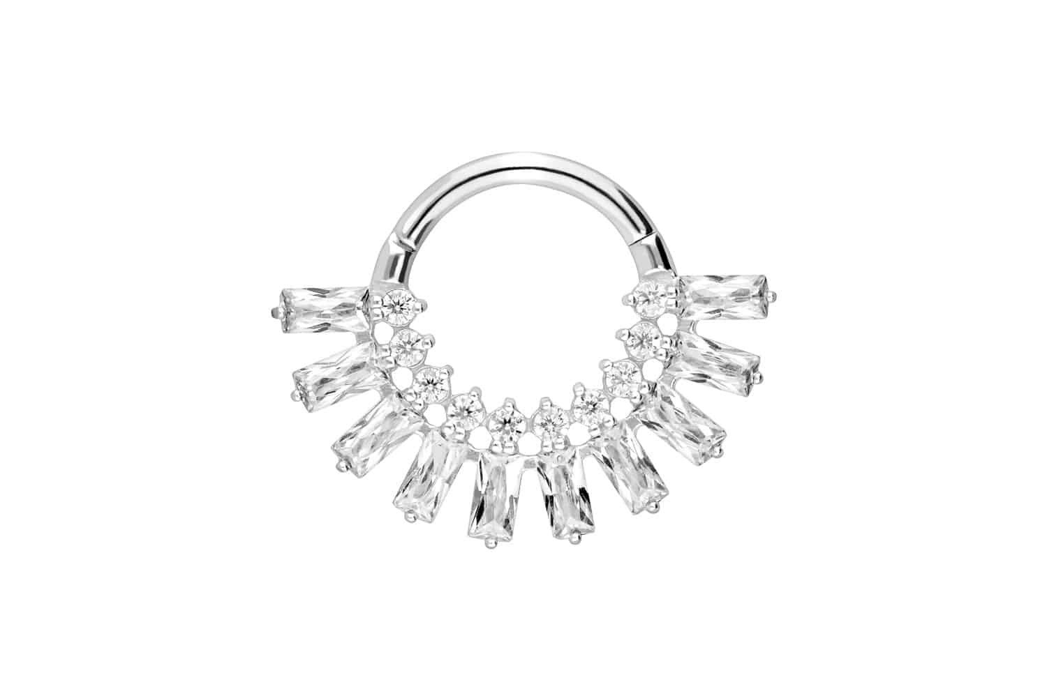 Piercing-Set Chirurgenstahl Segmentring Clicker KRISTALLSONNENSTRAHLEN