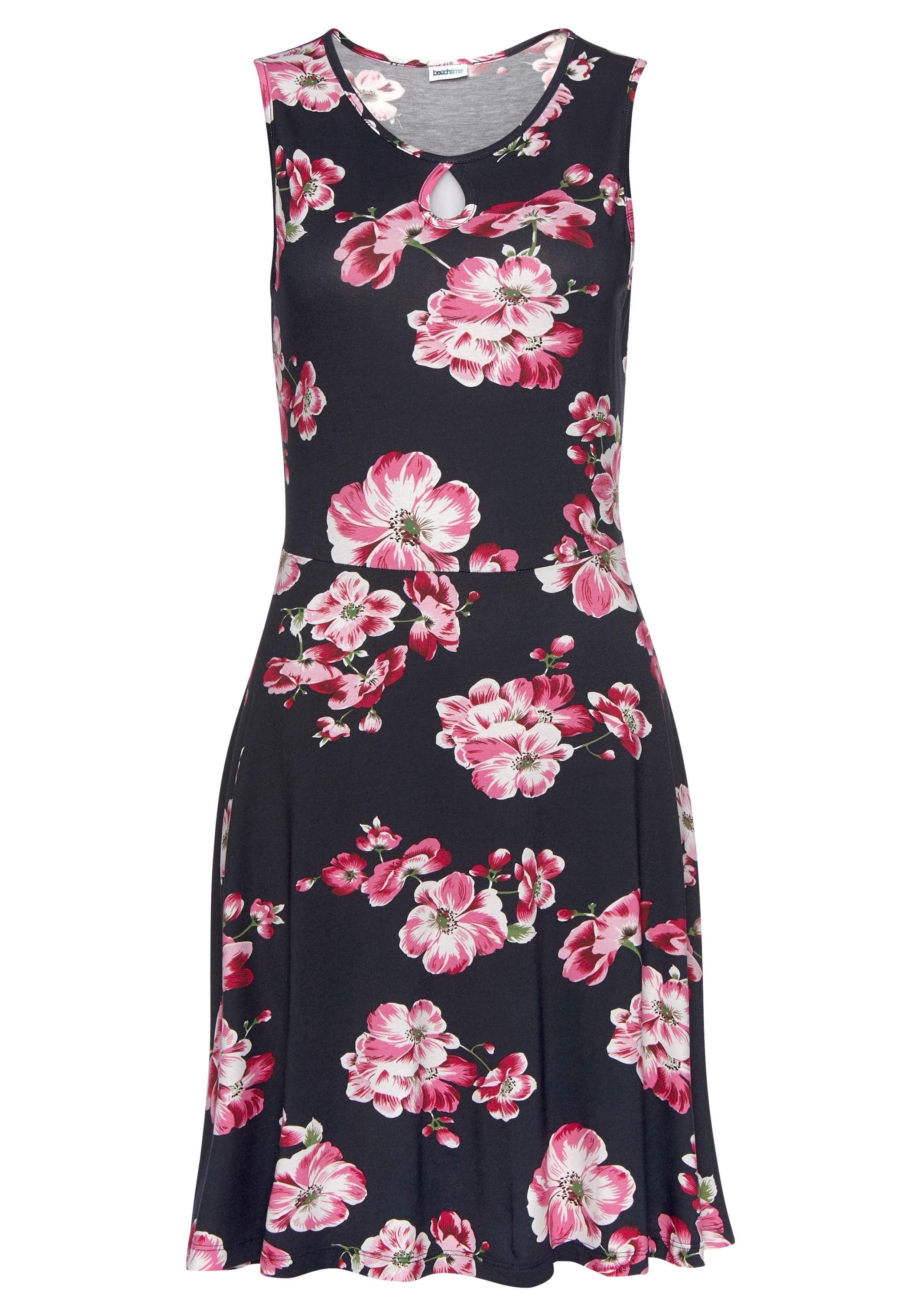 Beachtime Sommerkleid mit Blumenprint, elastisches Jerseykleid, günstig online kaufen