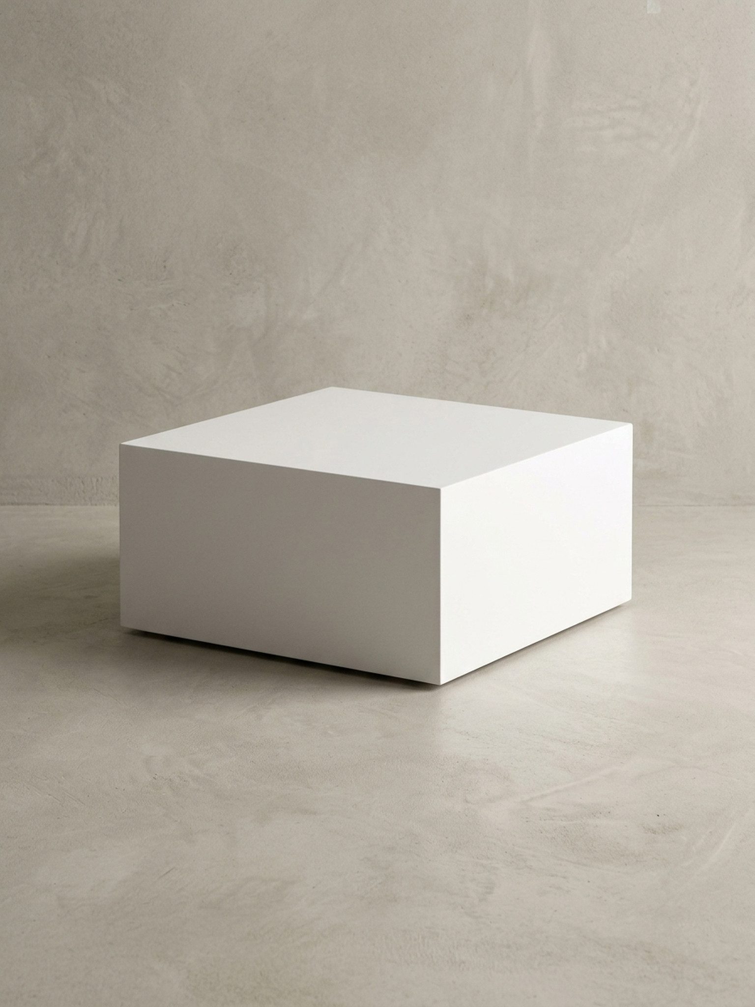 KADIMA DESIGN Couchtisch Couchtisch MONOBLOC 60 x 60 x 30 cm Hochglanz MDF Weiß lackiert (Lounge Beistelltisch Würfel Form), Design Wohnzimmertisch Cube quadratisch