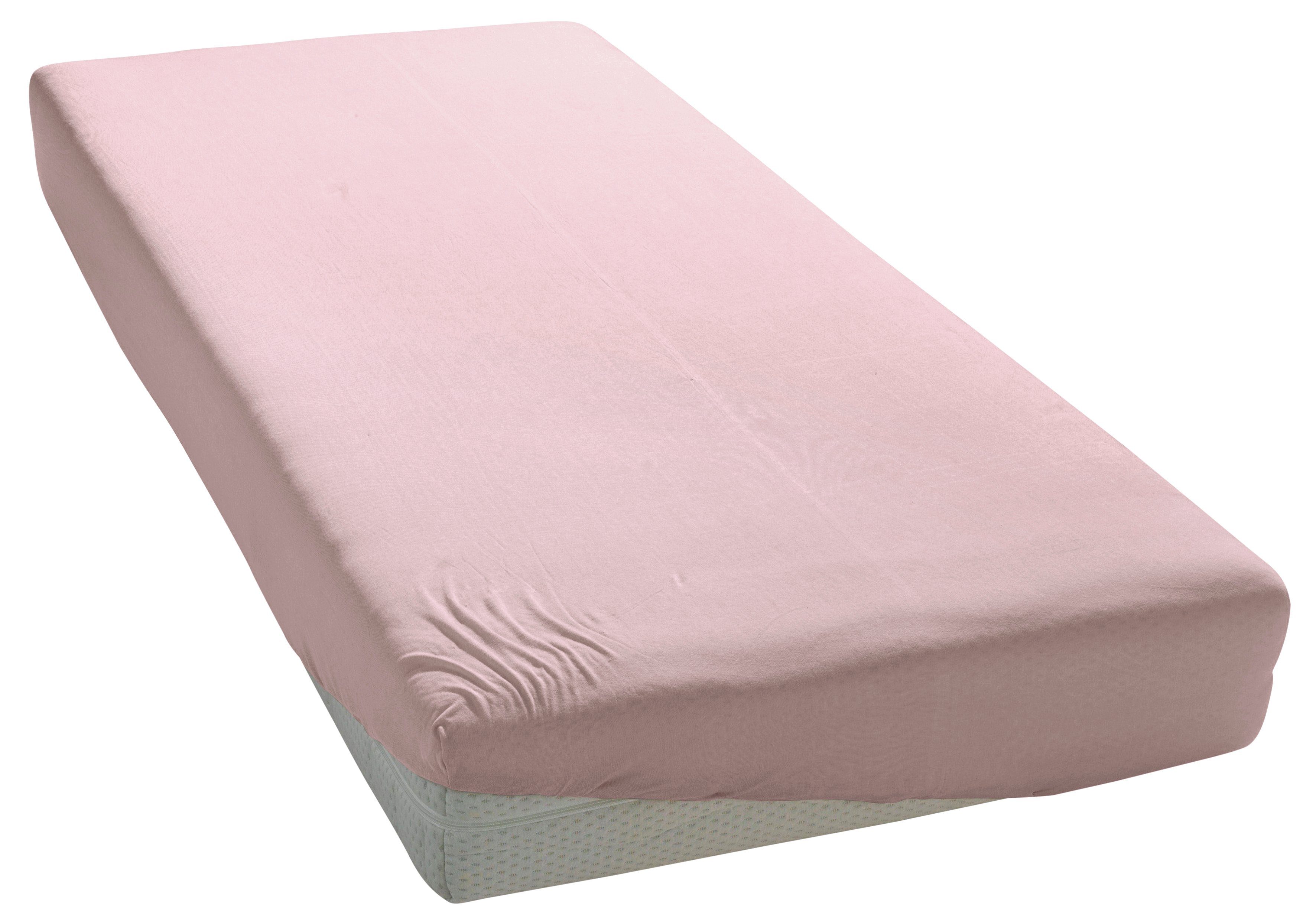 my home Spannbettlaken PAPRIKA, Microfaser-Jersey, Gummizug: rundum, (1 Stück), Bettlaken, Laken, in zwei Qualitäten: Fleece & Jersey, pflegeleicht