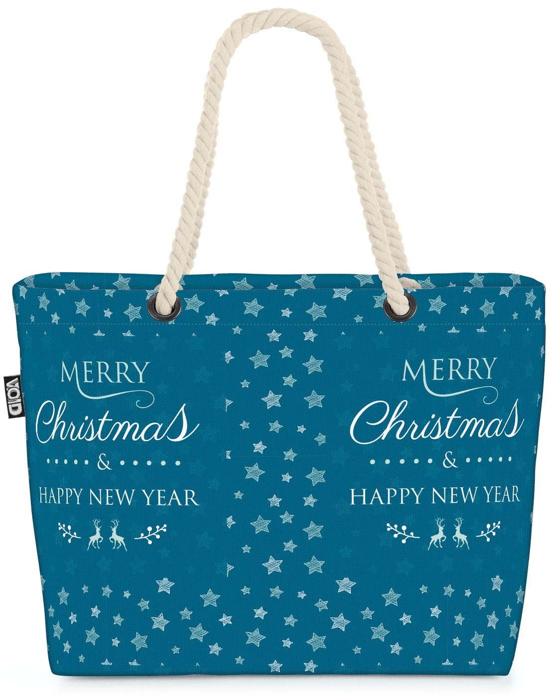 VOID Strandtasche (1-tlg), Christmas New Year Beach Bag Merry Christmas Happy New Year Silvester Weihnacht