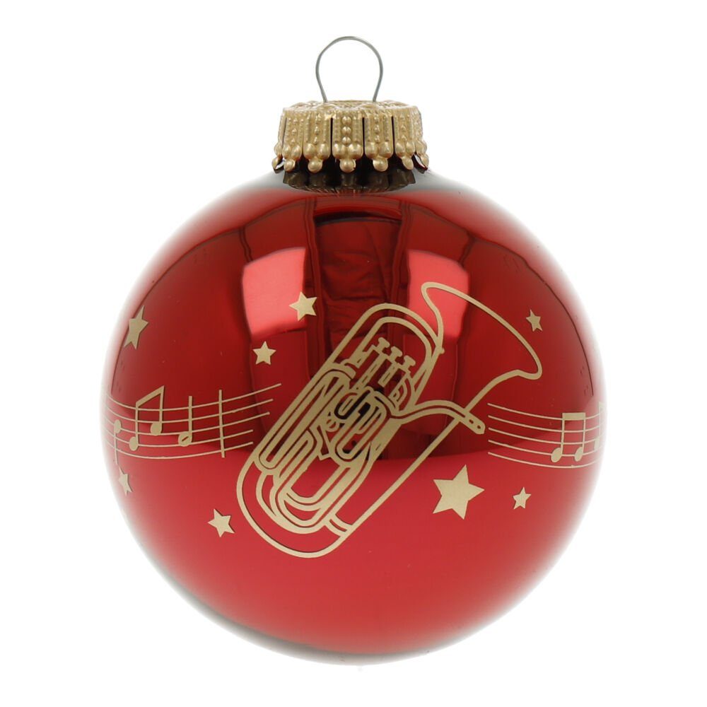 mugesh Weihnachtsbaumkugel Weihnachtskugel Kling Glöckchen mit Instrument, für Musiker Tuba | Weihnachtskugeln