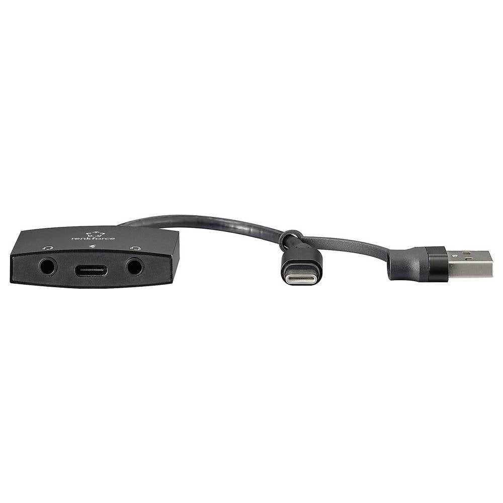 Renkforce USB Typ-C® & Typ-A Audio-Adapter mit Aufladefunktion RF-4750354 Soundkarte