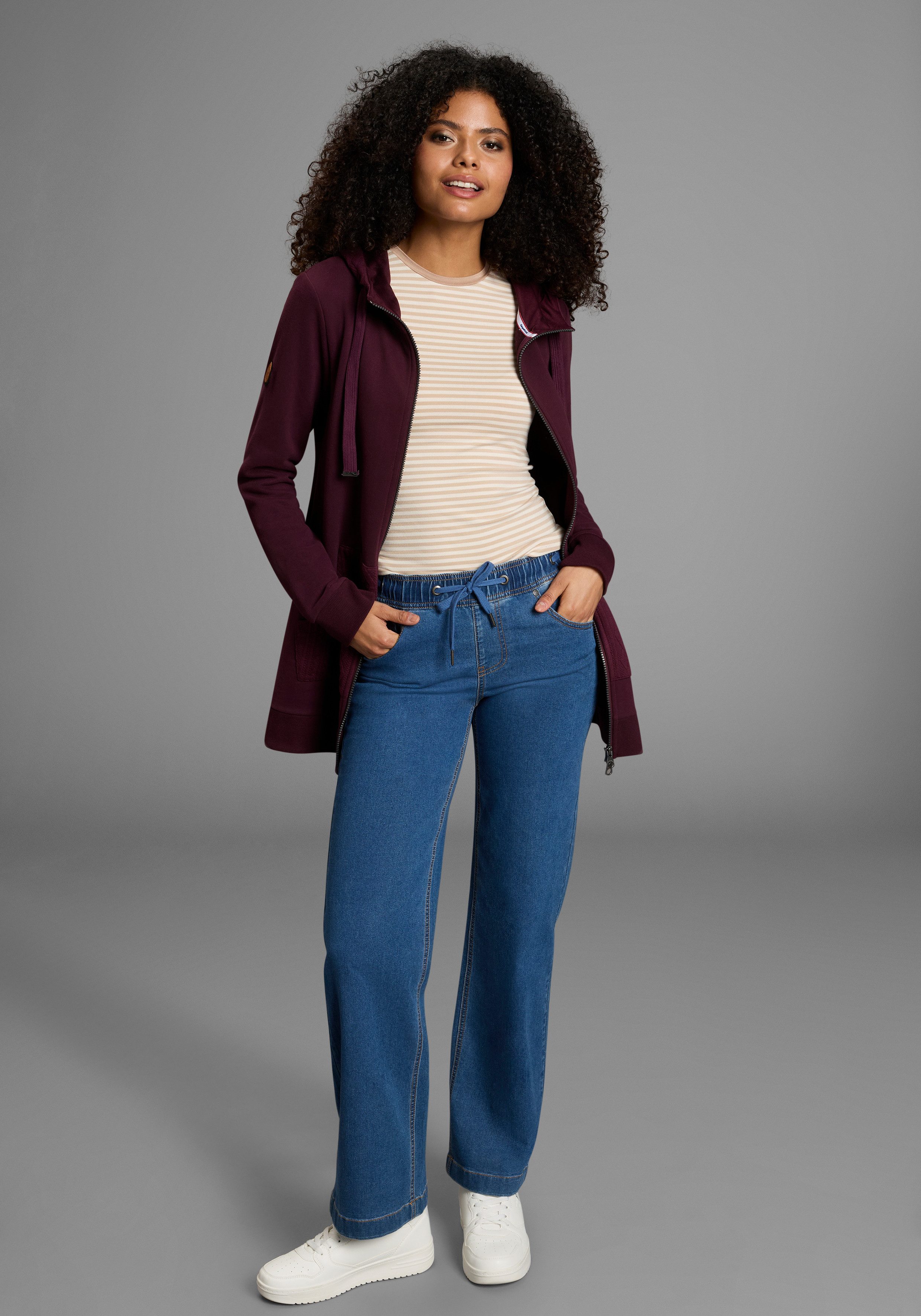 KangaROOS Kapuzensweatjacke mit Zopfmusterdetails – Bild 3 von 5