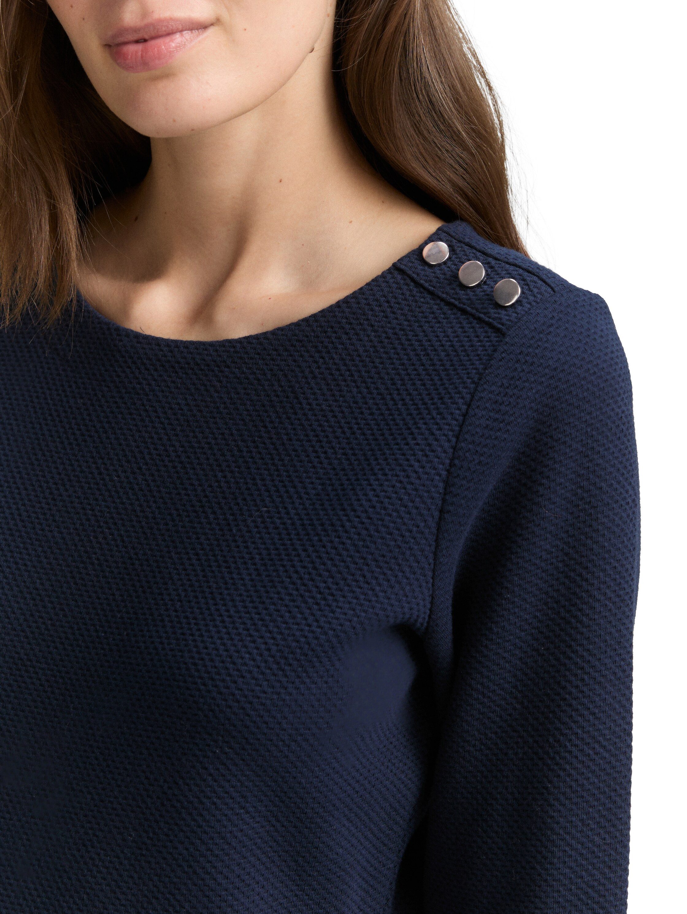 TOM TAILOR Jerseykleid Sommerkleid mit Knopf-Details