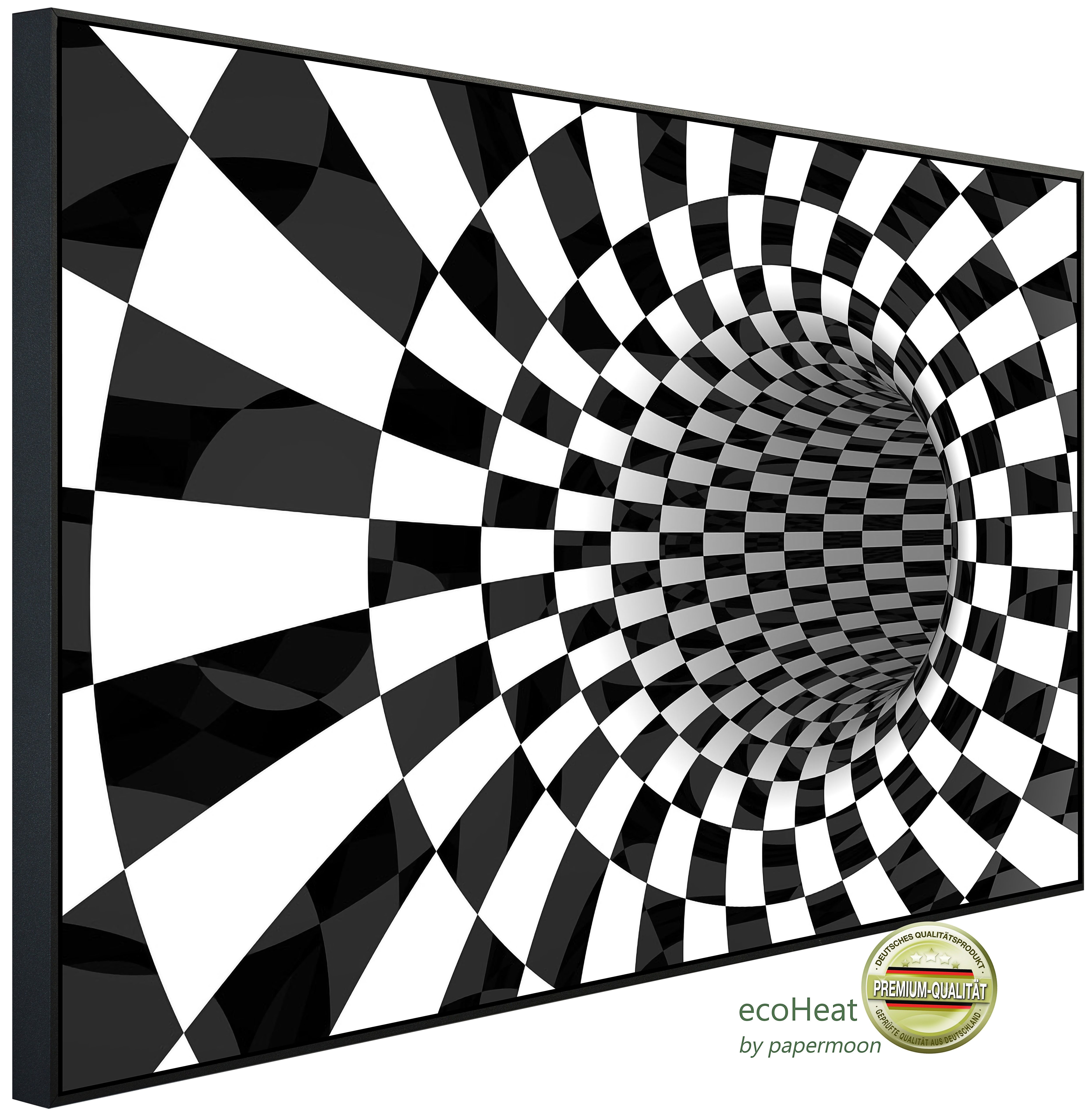 Papermoon Infrarotheizung INFRAROT-BILD-HEIZUNG, Gekacheltes abstraktes Schwarzweiss, TÜV-Rheinland/GS zertifiziert, angenehme Strahlungswärme