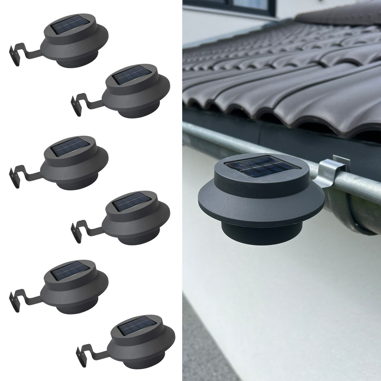 Hossi's Wholesale Gartenleuchte 6 Dachrinnen Solarleuchten günstig online kaufen