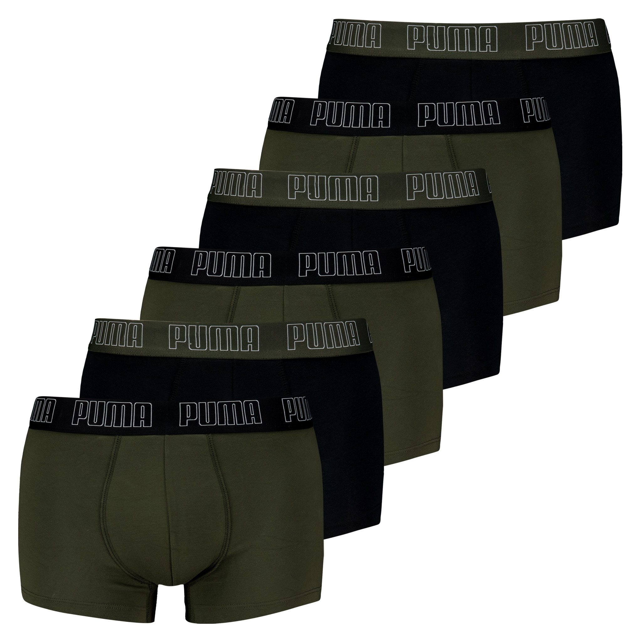 PUMA Trunk 6er Pack Everyday Basic Trunks (6-St) mit umlaufendem PUMA-Schriftzug am Bund