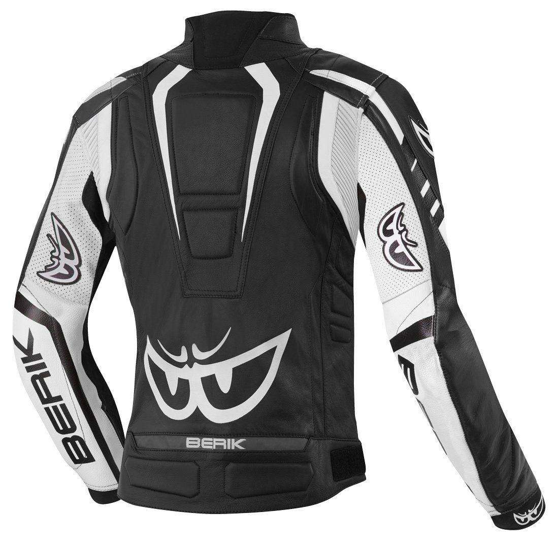 Berik Black/White Motorrad Lederjacke Motorradjacke Damen Striper