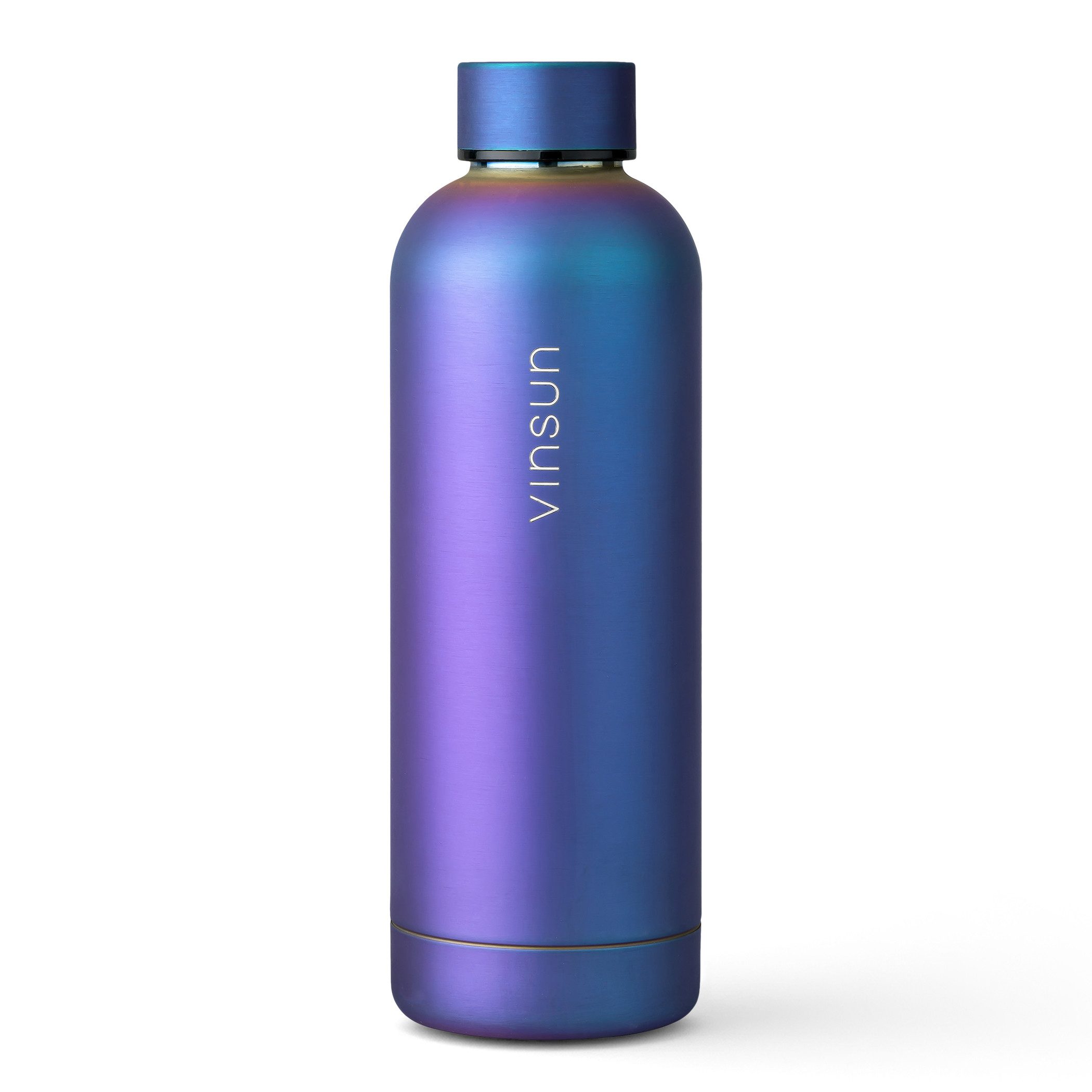 Vinsun Isolierflasche Edelstahl Flasche 500ml, Thermoflasche Kohlensäure geeignet, BPA frei, Auslaufsicher, doppelwandig, bruchsicher, geruchs- & geschmacksneutral