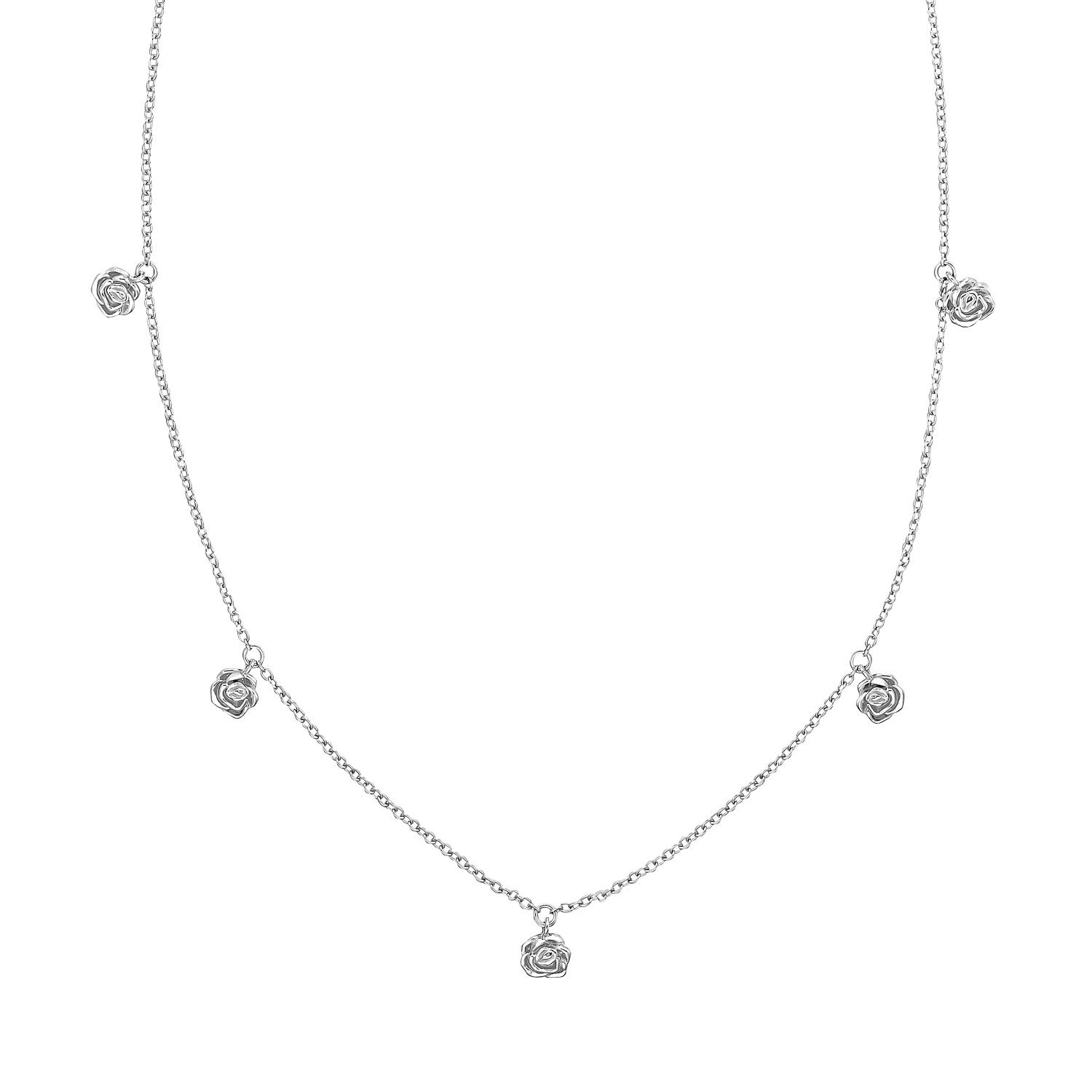 Noelani Silberkette für Damen, 925 Sterling Silber, Rose (1-tlg., Kette mit Anhänger)