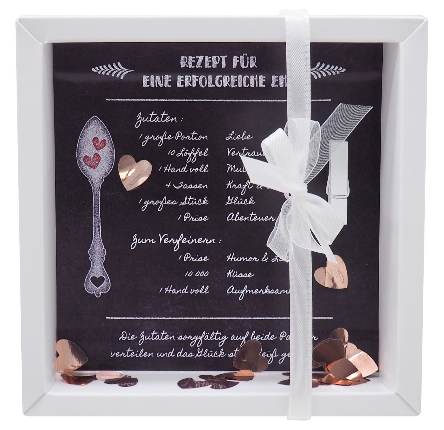Geschenkbox Geldgeschenk Verpackung Hochzeit Rezept für eine glückliche Ehe