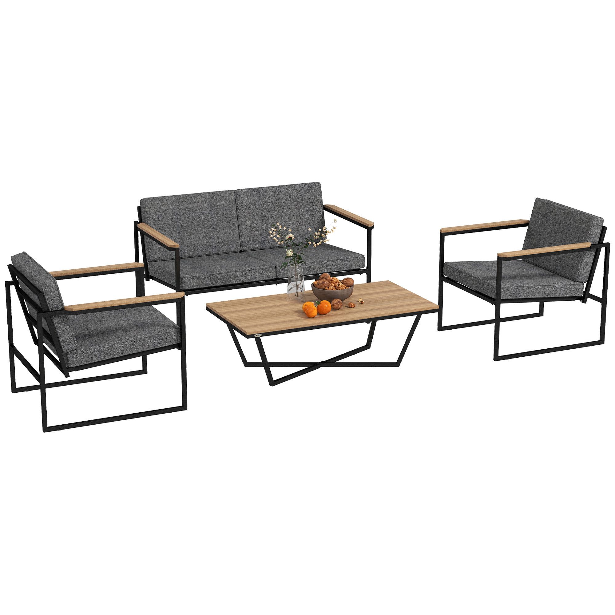 Outsunny Sitzgruppe 4 Personen, mit 2er günstig online kaufen