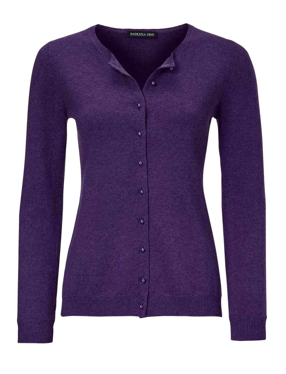 PATRIZIA DINI by heine Strickjacke PATRIZIA DINI Damen Designer-Kaschmircardigan, lila