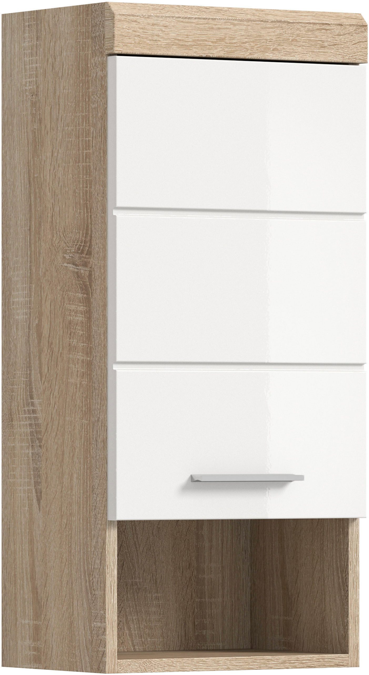 welltime Hängeschrank SIENA, Breite 37cm, 1 Tür, 1 offenes Fächer, 1 Einlegeboden, MDF-Front (1-St., TOPSELLER) in verschiedenen Farben erhältlich, Badmöbel, Badschrank, Schrank, Bad