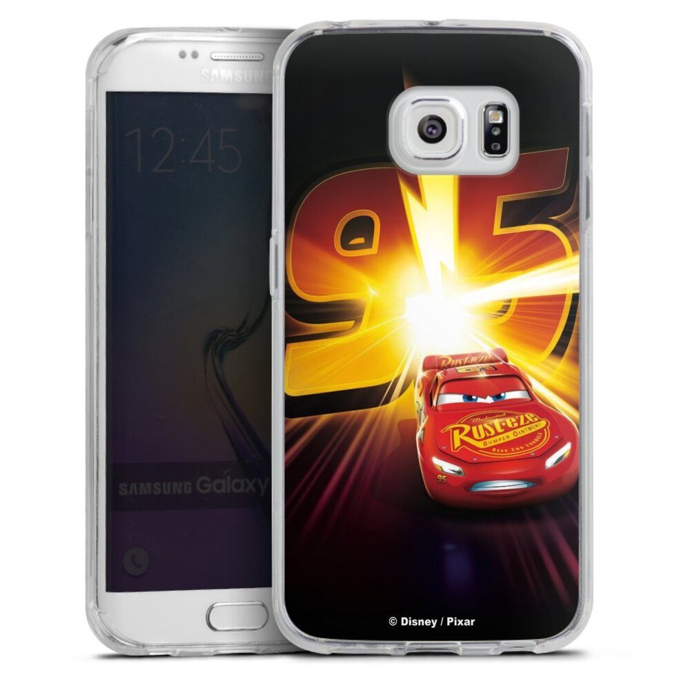 DeinDesign Handyhülle Offizielles Lizenzprodukt Cars Lightning Mcqueen 95 Cars3 Lightning 95, Samsung Galaxy S6 Edge Silikon Hülle Bumper Case Handy Schutzhülle