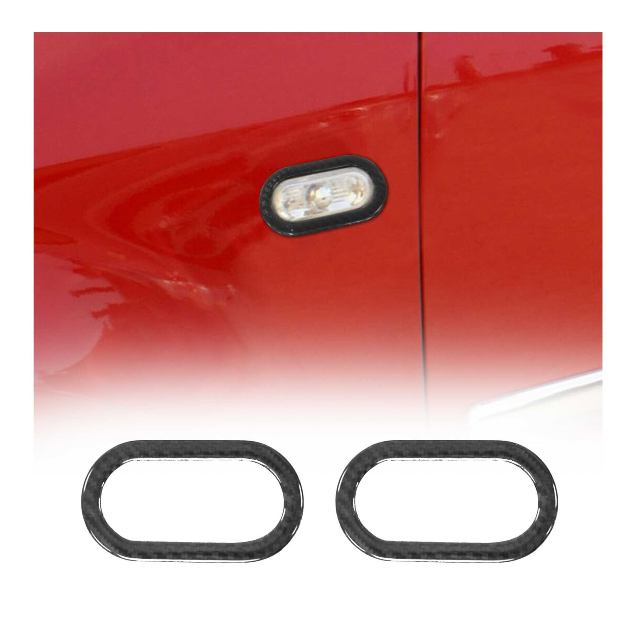 OMAC Zierleisten-Aufkleber Blinker für Ford Focus C-Max 2003-2010 Kohlefaser Schwarz 2x, (2tlg), Langlebig,Einfache Reinigung,Einfache Installation,Rostbeständig