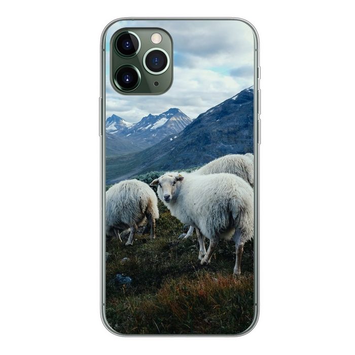 MuchoWow Handyhülle Schafe - Natur - Berge Handyhülle Apple iPhone 11 Pro Smartphone-Bumper Print Handy