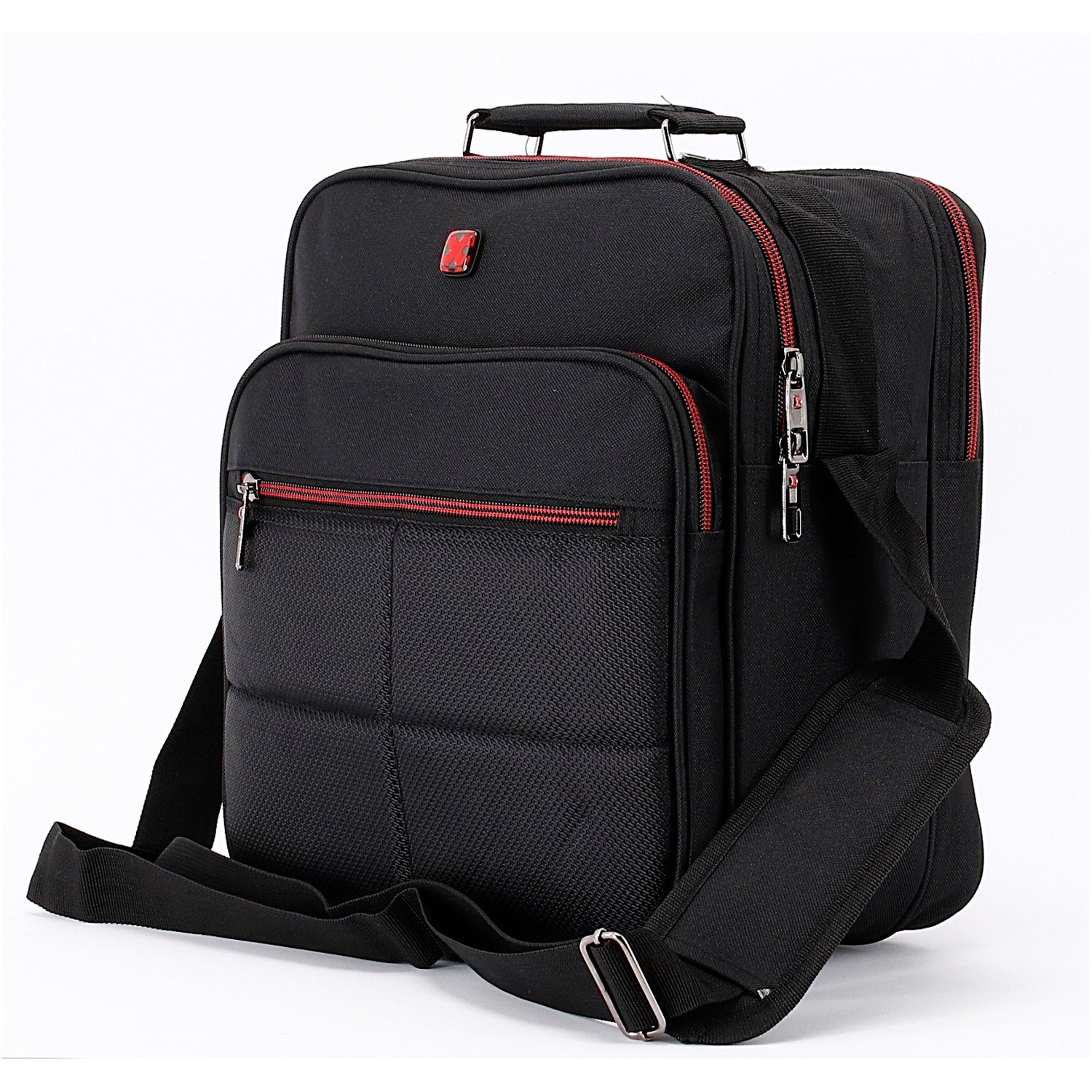 SHG Messenger Bag Herren Umhängetasche Schultertasche, Flugbegleiter  Messenger Bag Hochformat, Hochwertiges, pflegeleichtes, wasserabweisendes  und robustes Material
