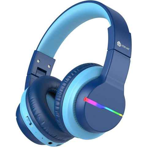 iclever BTH12 Over-Ear-Kopfhörer (Bluetooth, Farbige LED-Leuchten, mit 74/85/94dB Lautstärkebegrenzung)