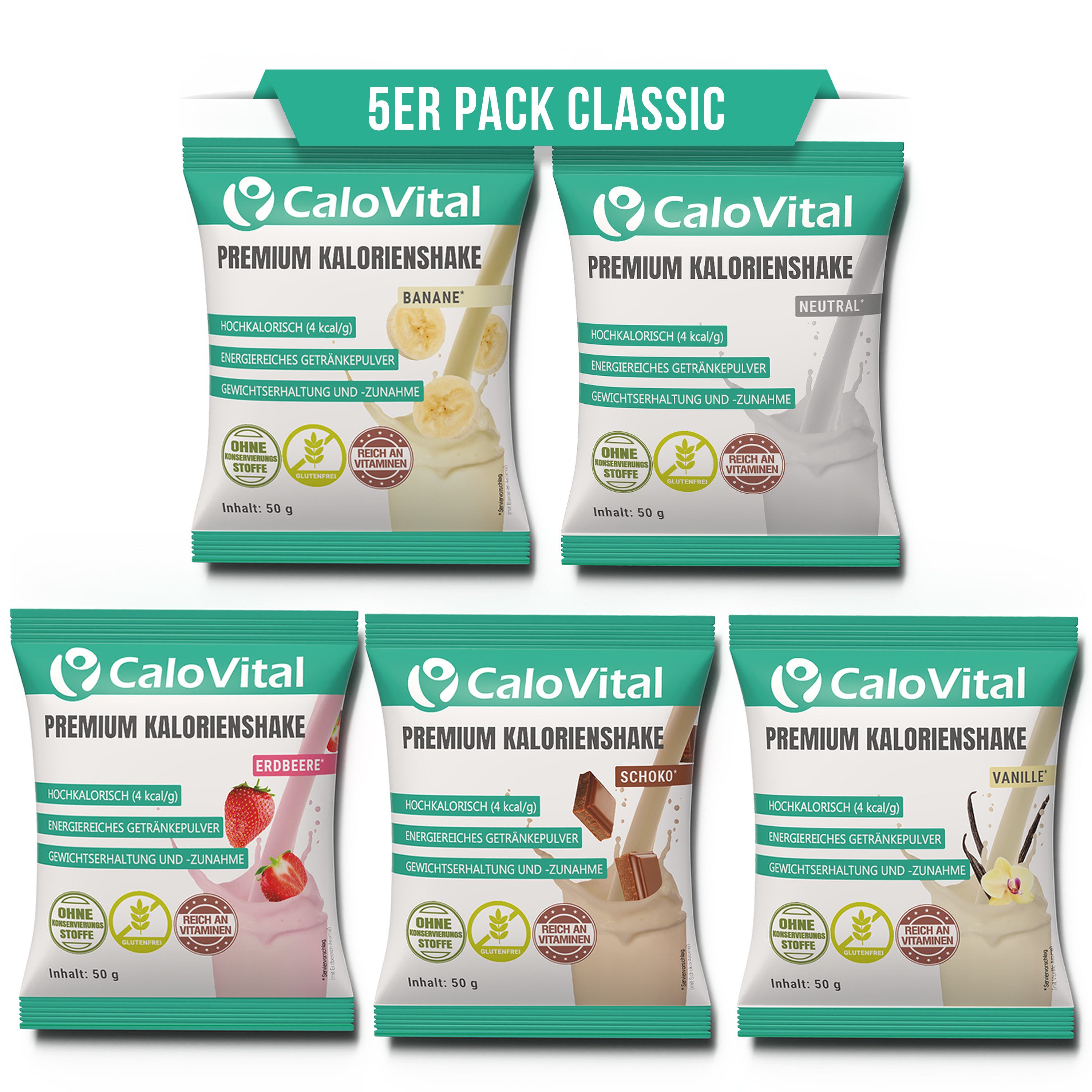 Zunehmen hochkalorische Trinknahrung Gewichtszunahme CaloVital 50g Pulver