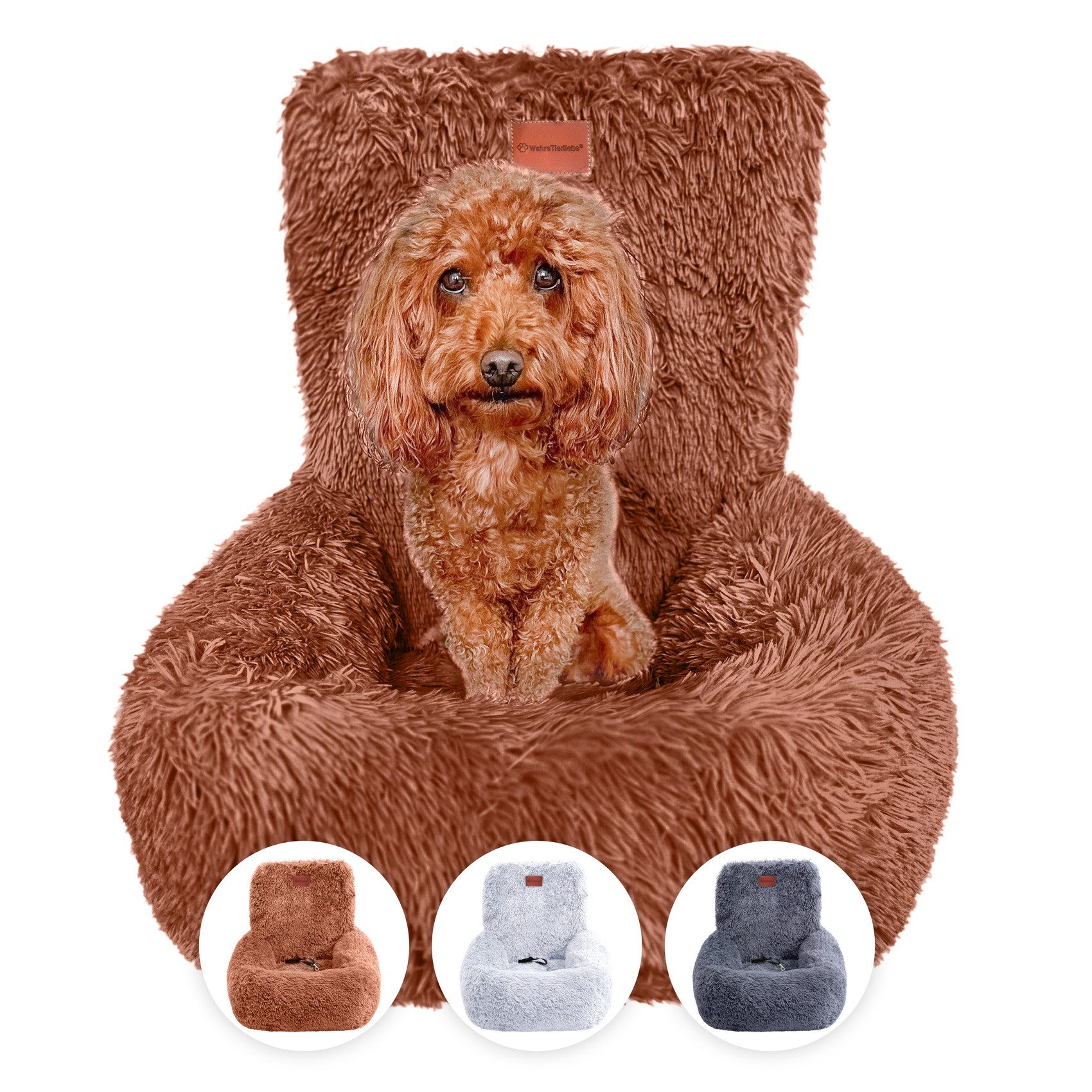 Hunde-Autositz Premium Hunde Autositz Fluffy - Inkl. Sicherheitsgurt