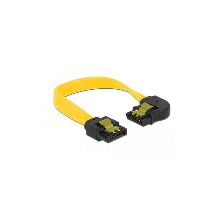 Delock SATA 6 Gb/s Kabel gerade auf links gewinkelt 10 cm gelb Computer-Kabel