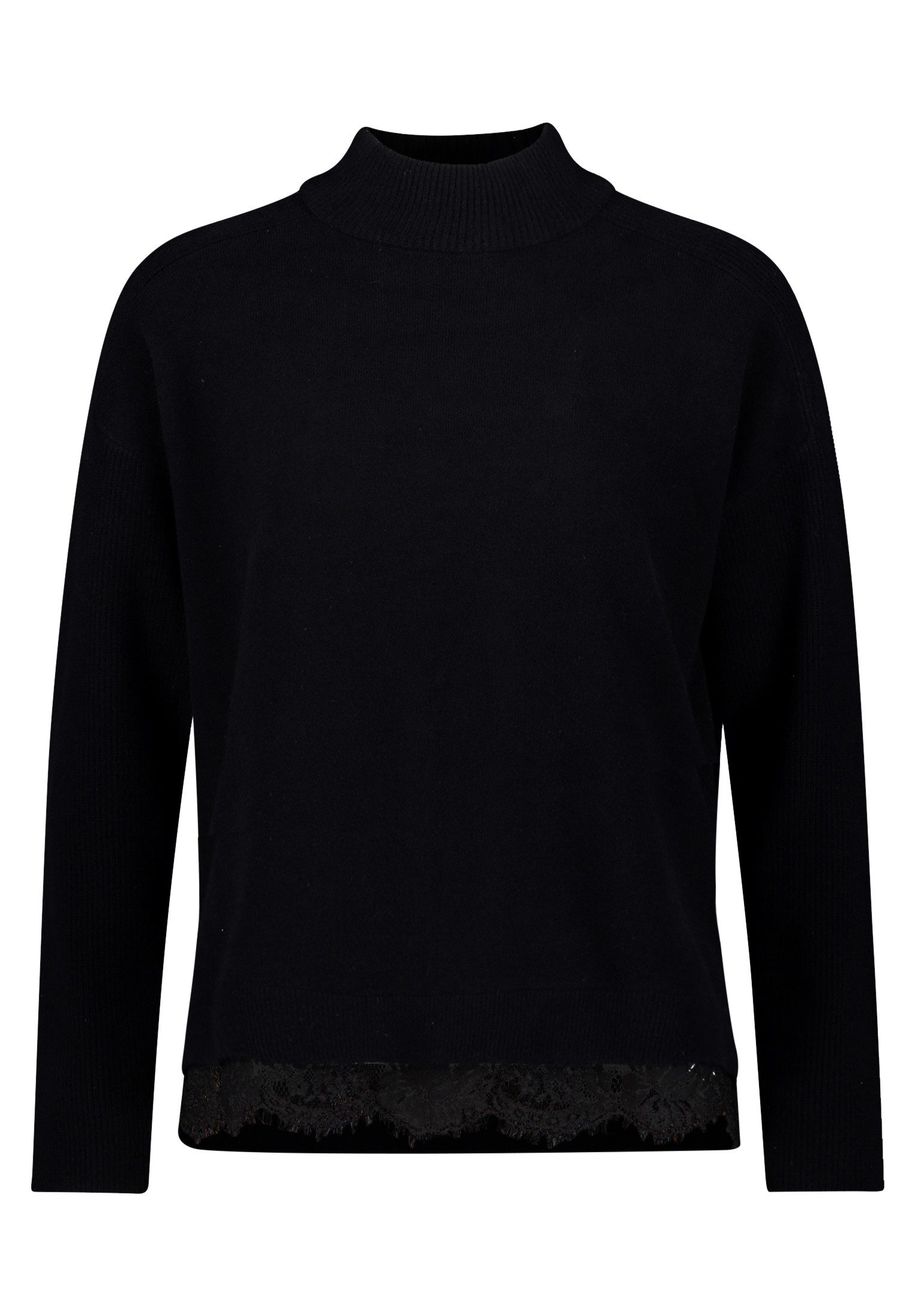 Strickpullover Damen mit Spitzenkante