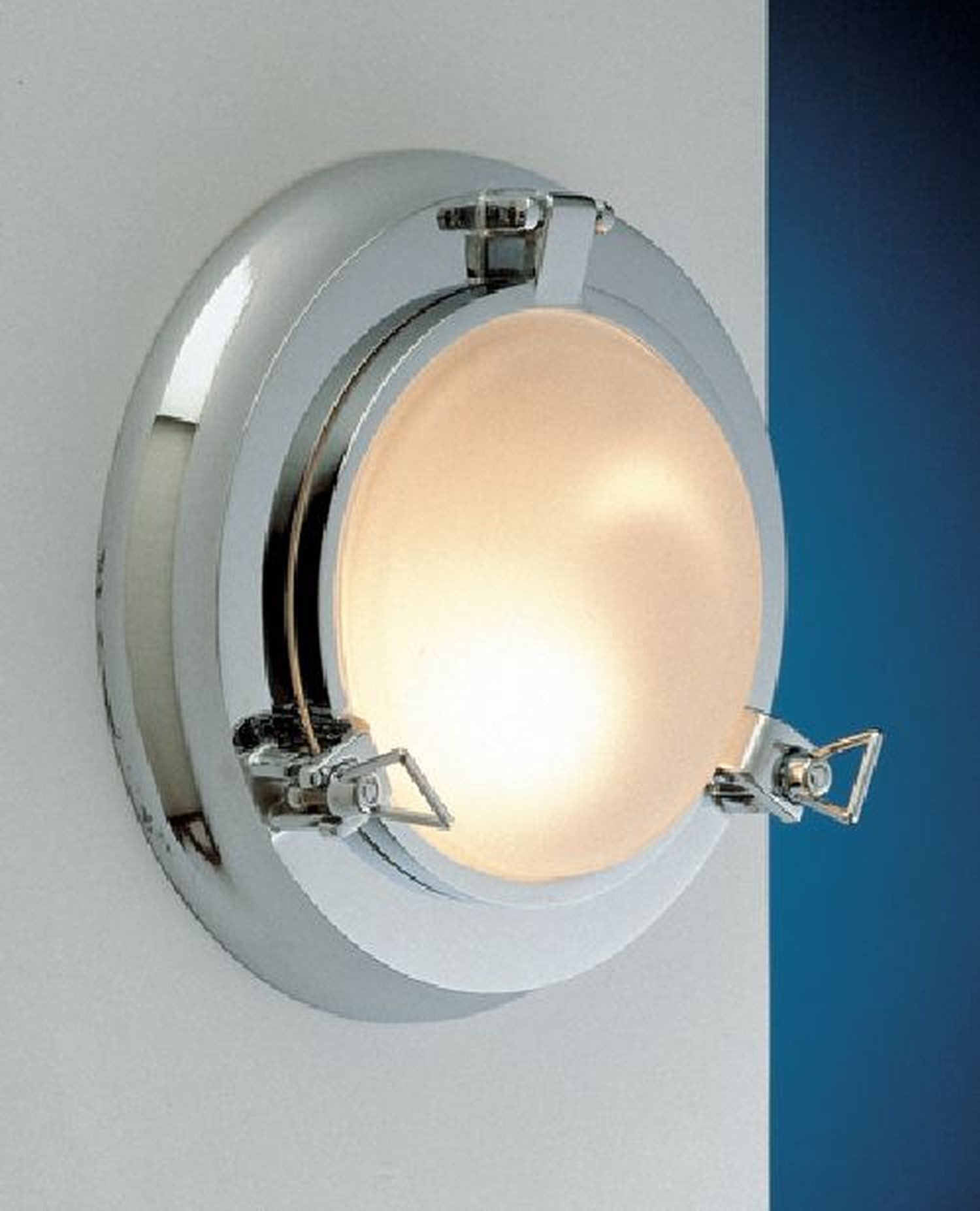 Licht-Erlebnisse Wandleuchte RIVANA, LED fest integriert, Warmweiß, Wandlampe Treppenhaus Bad Chrom Echt-Messing rund