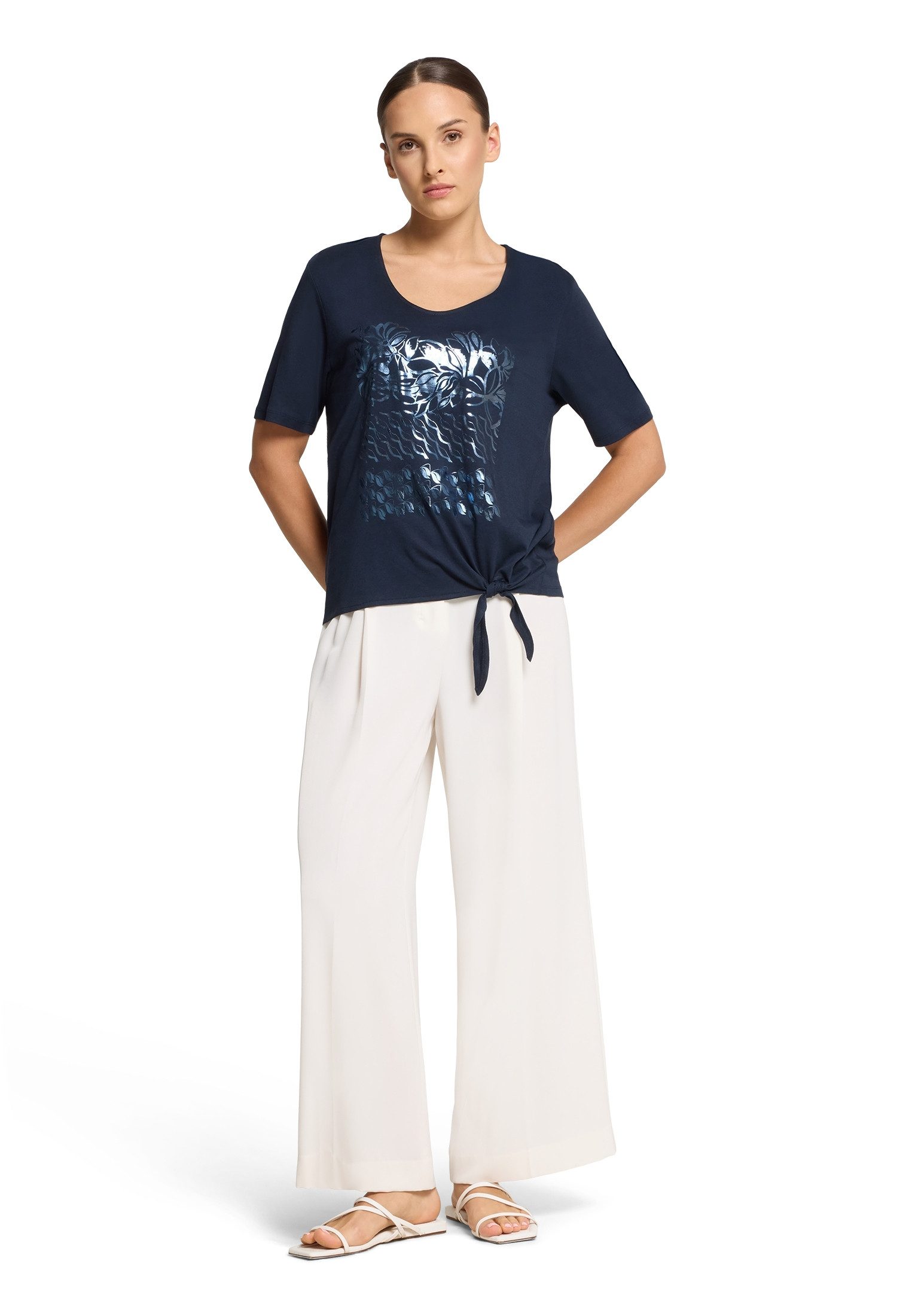 Betty Barclay Kurzarmshirt Damen mit Schleifenknoten (1-tlg)