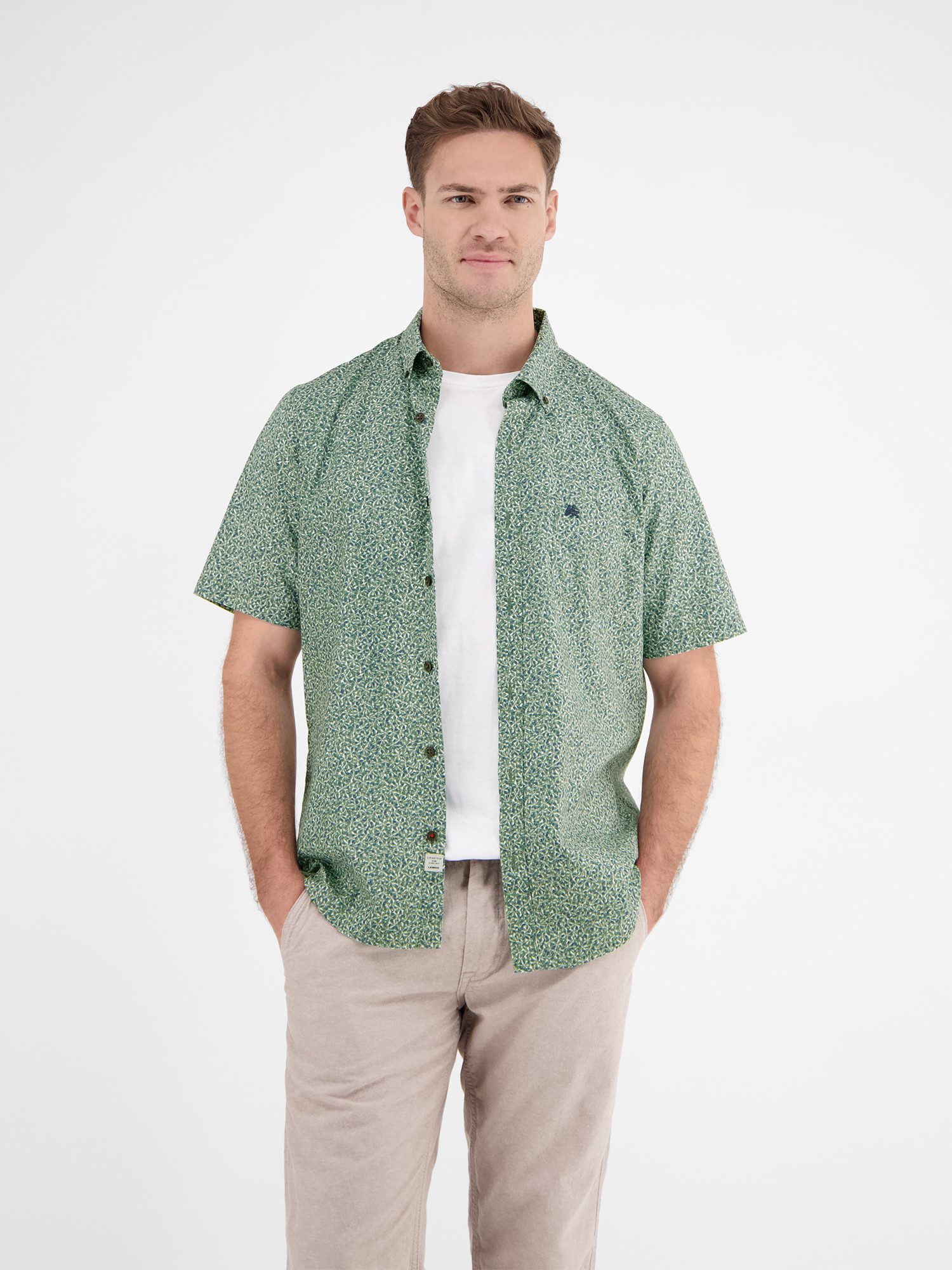 LERROS Kurzarmhemd "LERROS Herren Halbarmhemd, floral bedruckt" günstig online kaufen