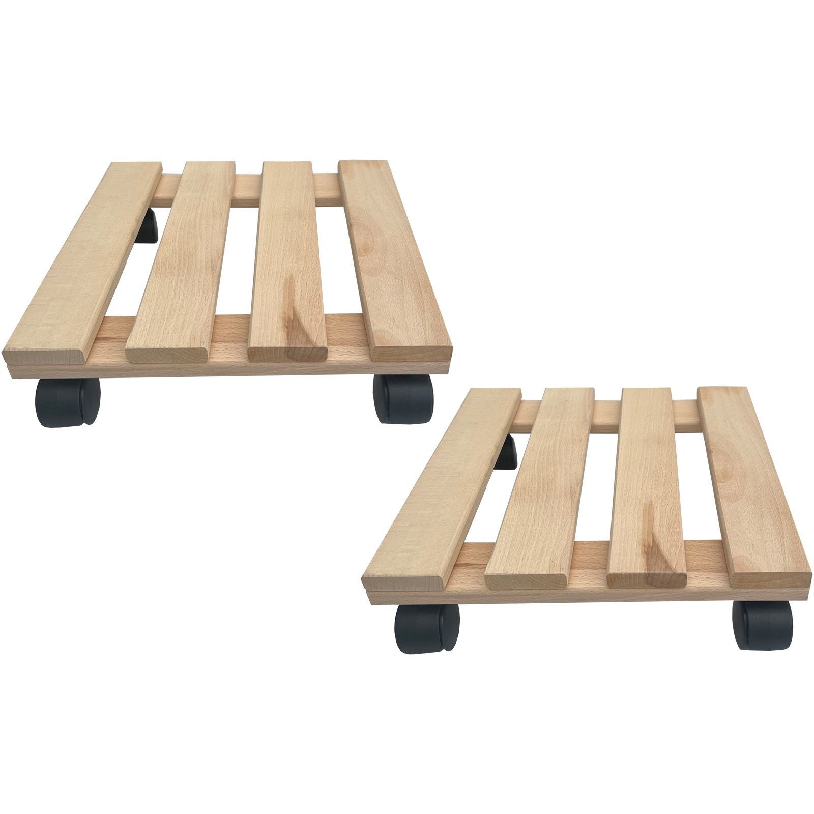 Hossi's Wholesale Pflanzenroller 2x Pflanzenroller Eckig 30cm 120 kg Blumentopf Untersetzer Rollbrett