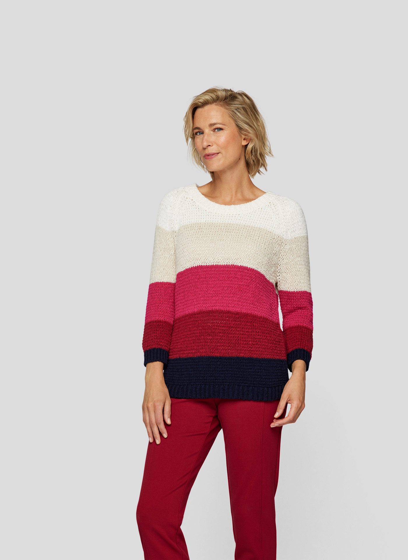 Strickpullover Rabe Kuscheliger gestreifter Pullover, farbiger Komfort