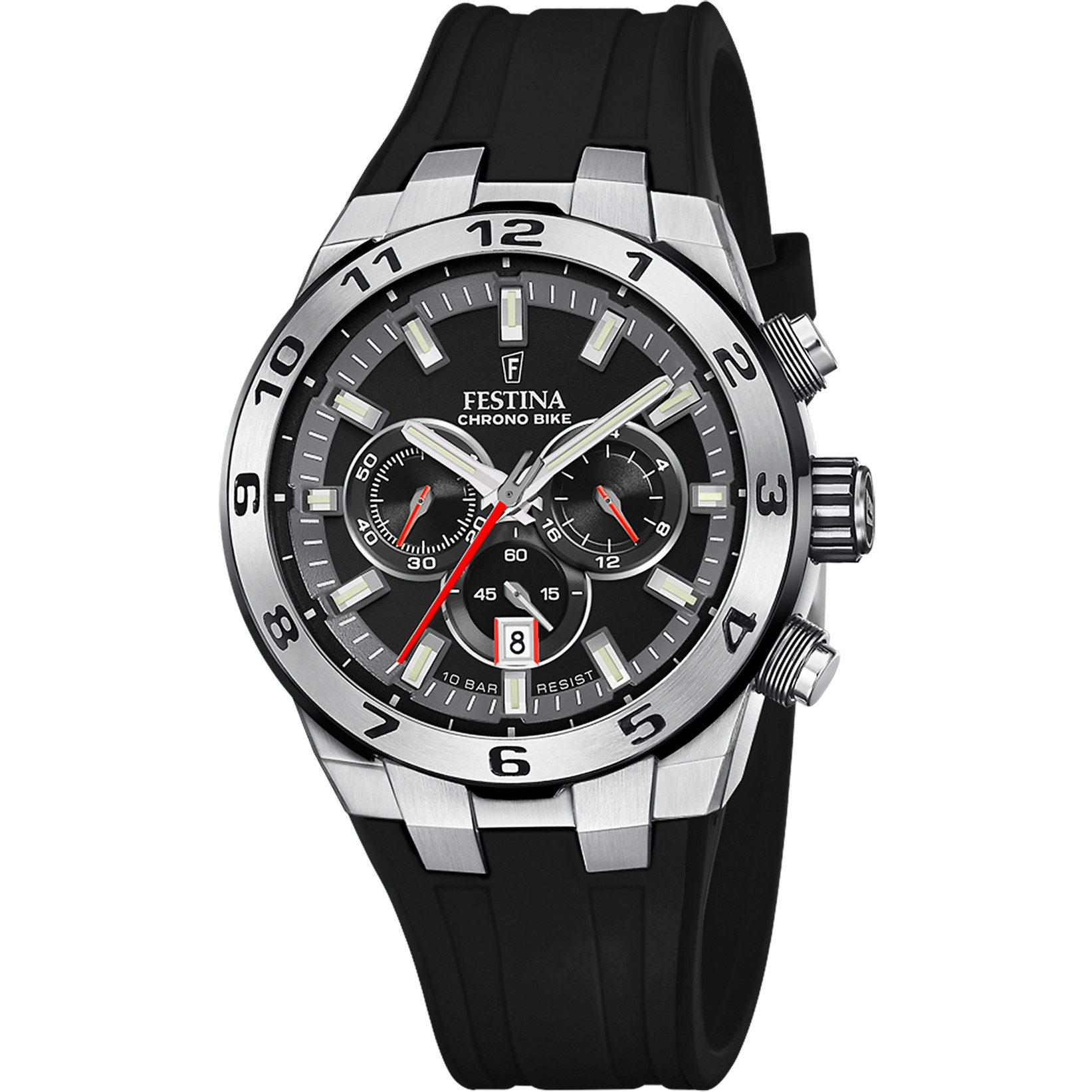 Festina Chronograph Chrono Bike Herrenuhr F20671-6 Schwarz Silikonband 44,5 günstig online kaufen