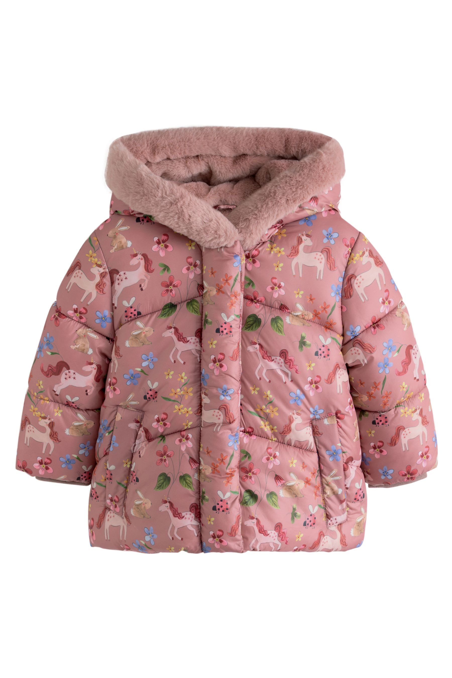 Next Fellimitatmantel Wasserabweisende Steppjacke mit Kunstfell (1-tlg)