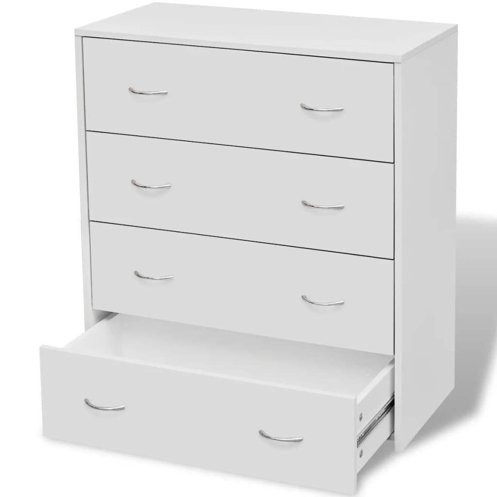 vidaXL Kommode NA Kommode mit 4 Schubladen 60x30,5x71 cm Weiß