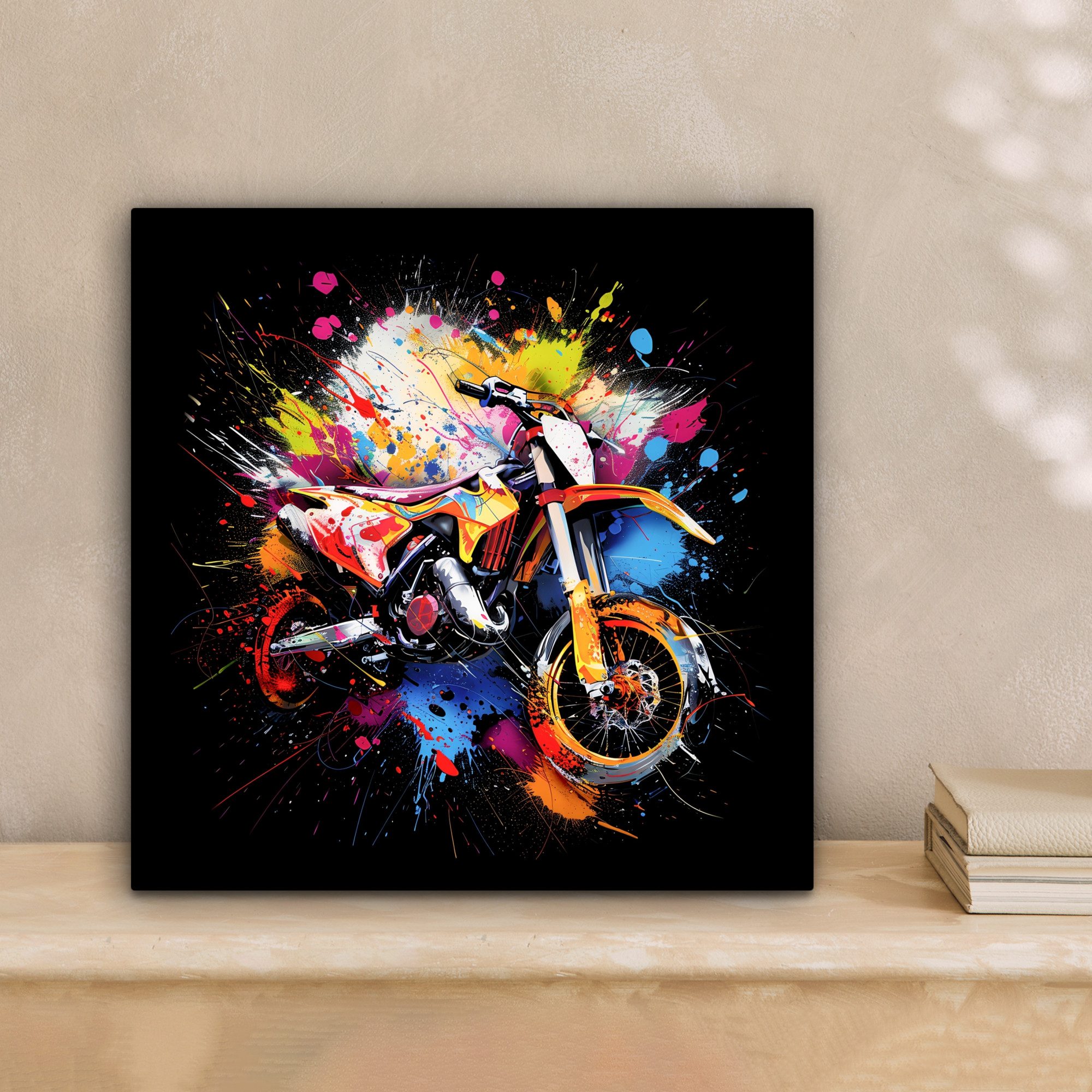 OneMillionCanvasses® Leinwandbild Graffiti - Sport - Motorrad - Motocross, günstig online kaufen