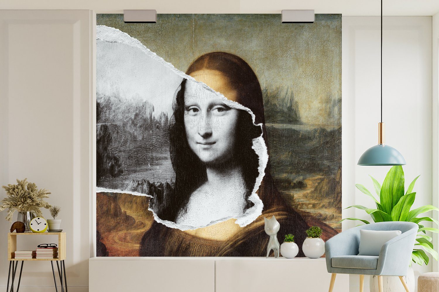MuchoWow Fototapete Mona Lisa Matt, Meister, für Wohnzimmer Alte Fototapete Vinci Küche, Da (4 - bedruckt, Schlafzimmer Vliestapete - St)